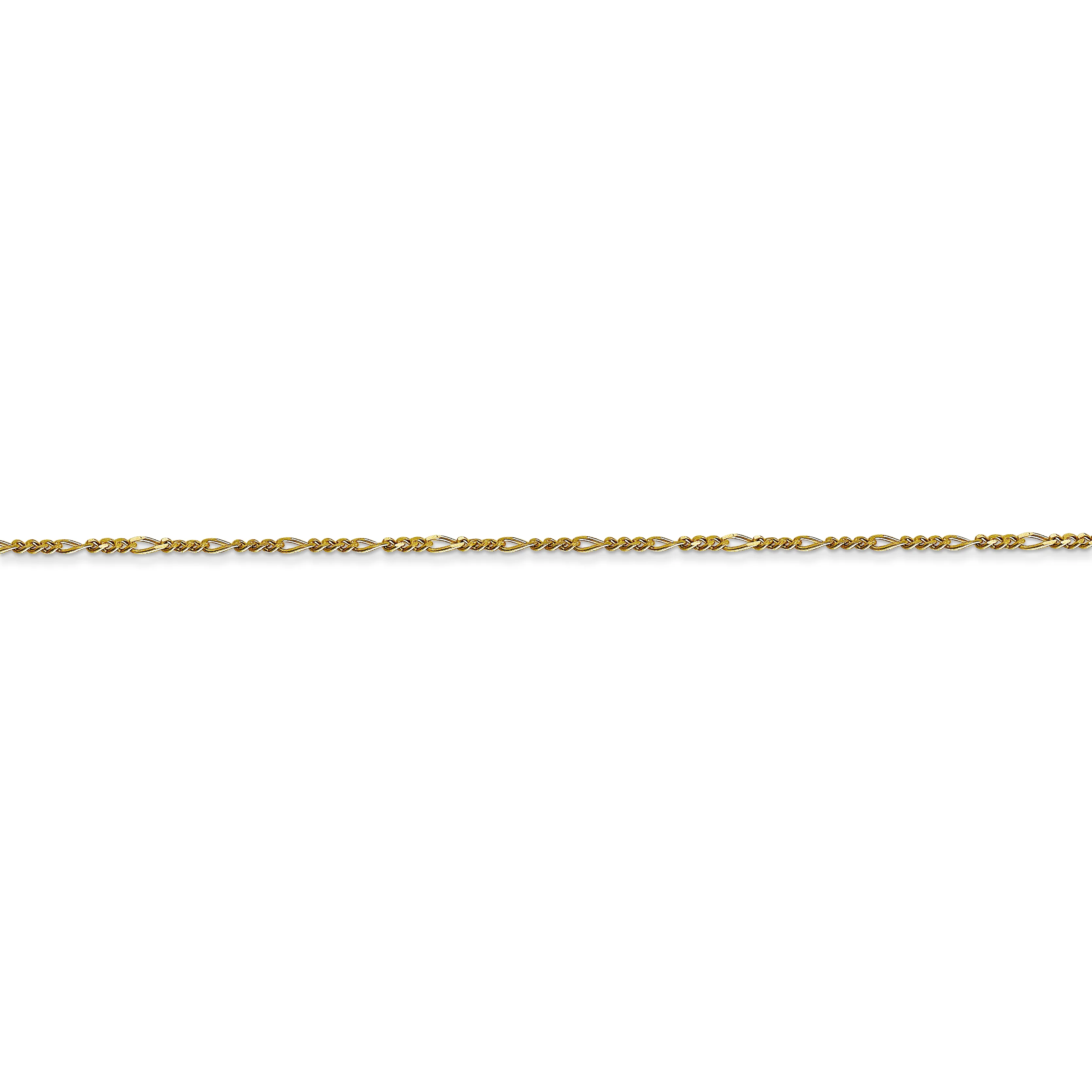 Cadena con Colgante Figaro Plana  de 1.25 mm en Oro Amarillo de 10k - Image 2