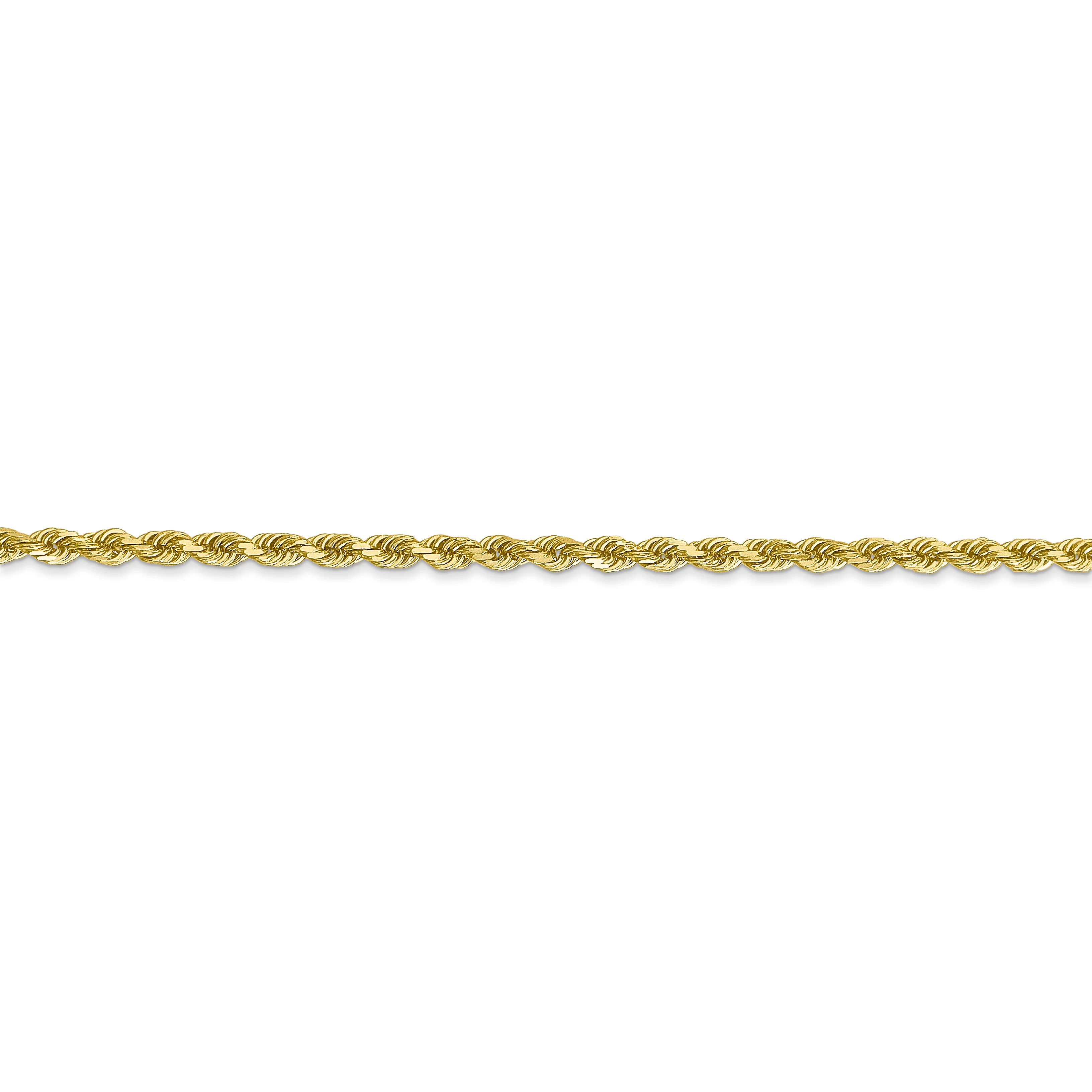 Cadena de cuerda con corte de diamante de 10 k y 2,25 mm - Image 2