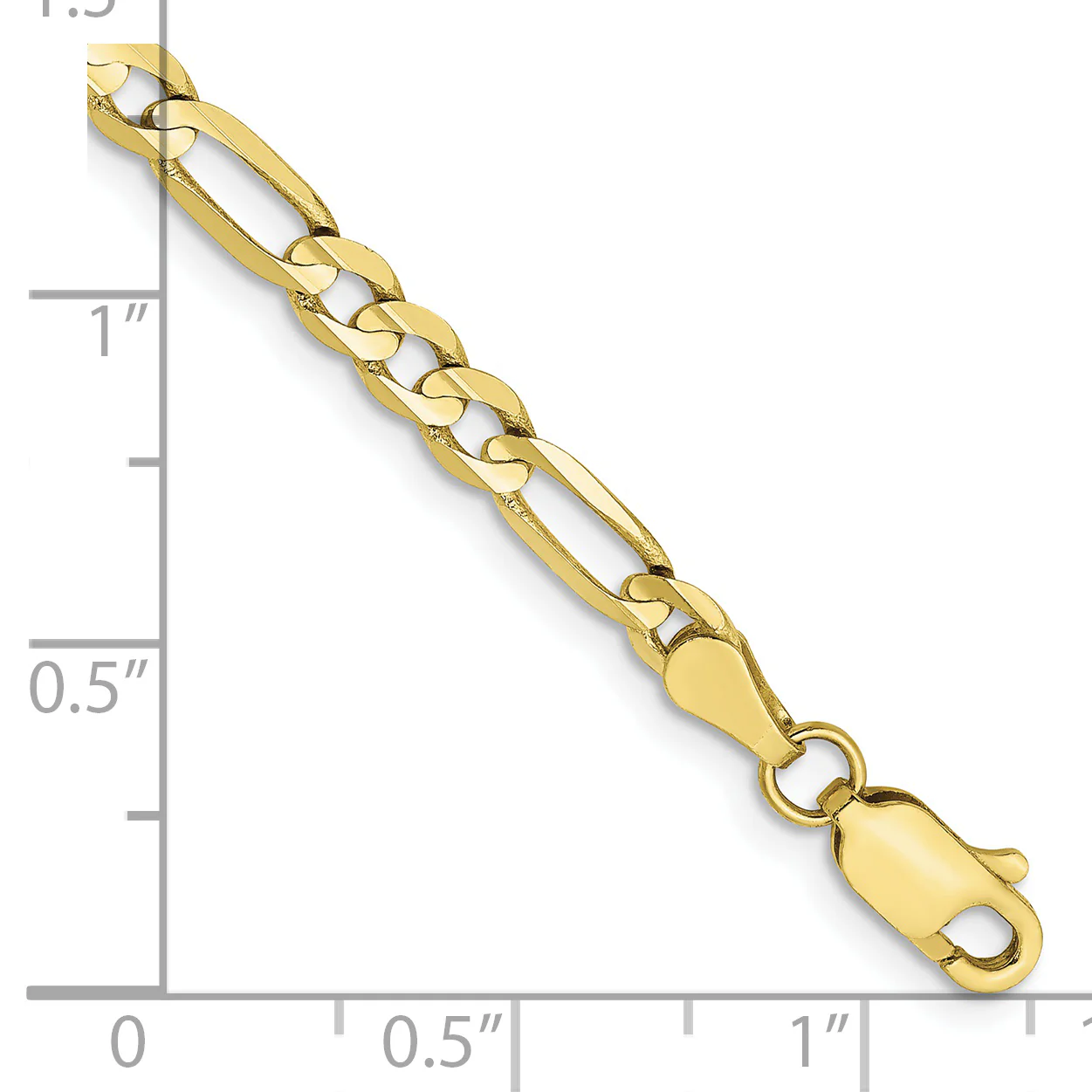 Pulsera Figaro abierta cóncava de 10 k y 4 mm - Image 2
