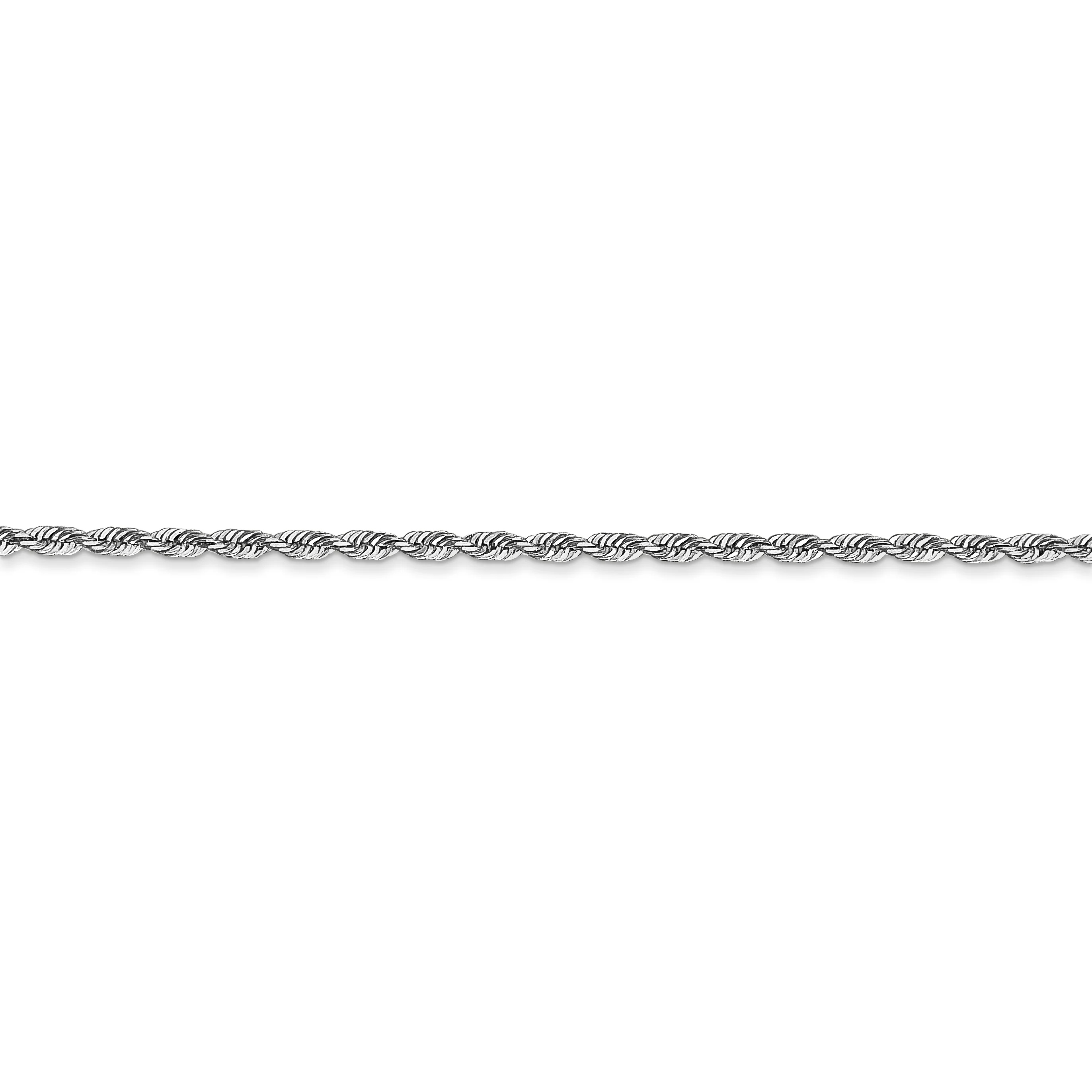 Cadena de cuerda cuádruple D/C de 1,85 mm de oro blanco de 10 k - Image 2