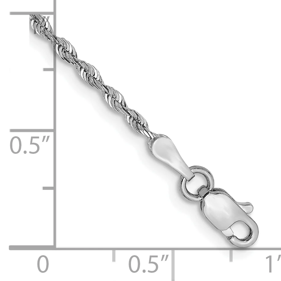 Pulsera de cuerda cuádruple D/C de 1,85 mm de oro blanco de 10 k - Image 2