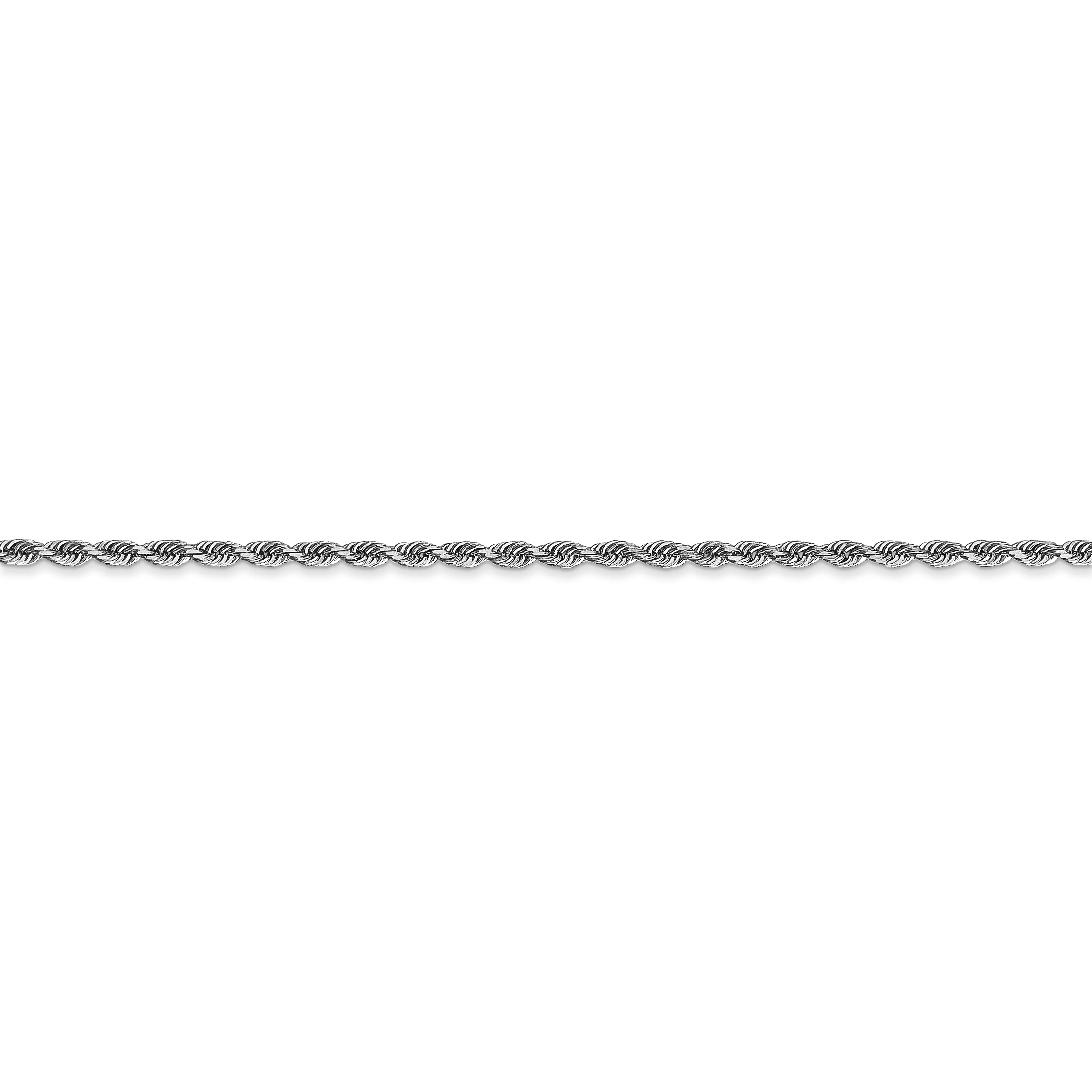 Cadena de cuerda cuádruple D/C de 2 mm de oro blanco de 10 k - Image 2
