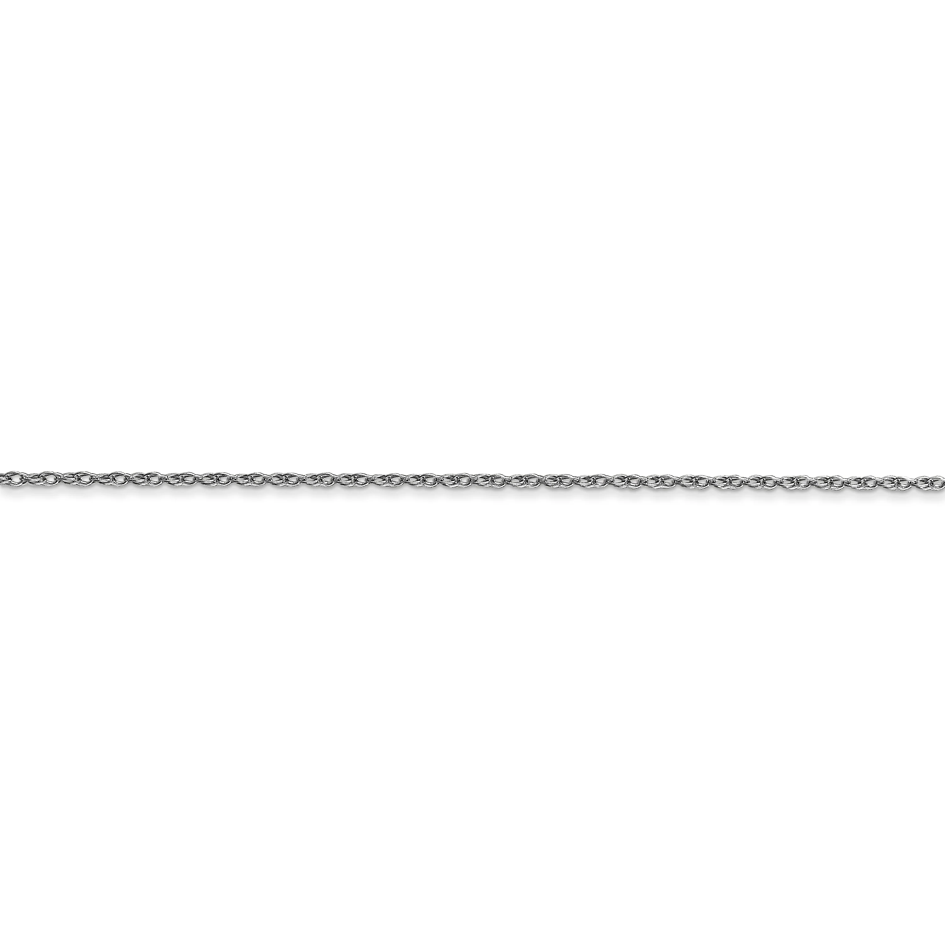 Cadena tipo cable cardada de oro blanco de 10 k de 0,7 mm - Image 2