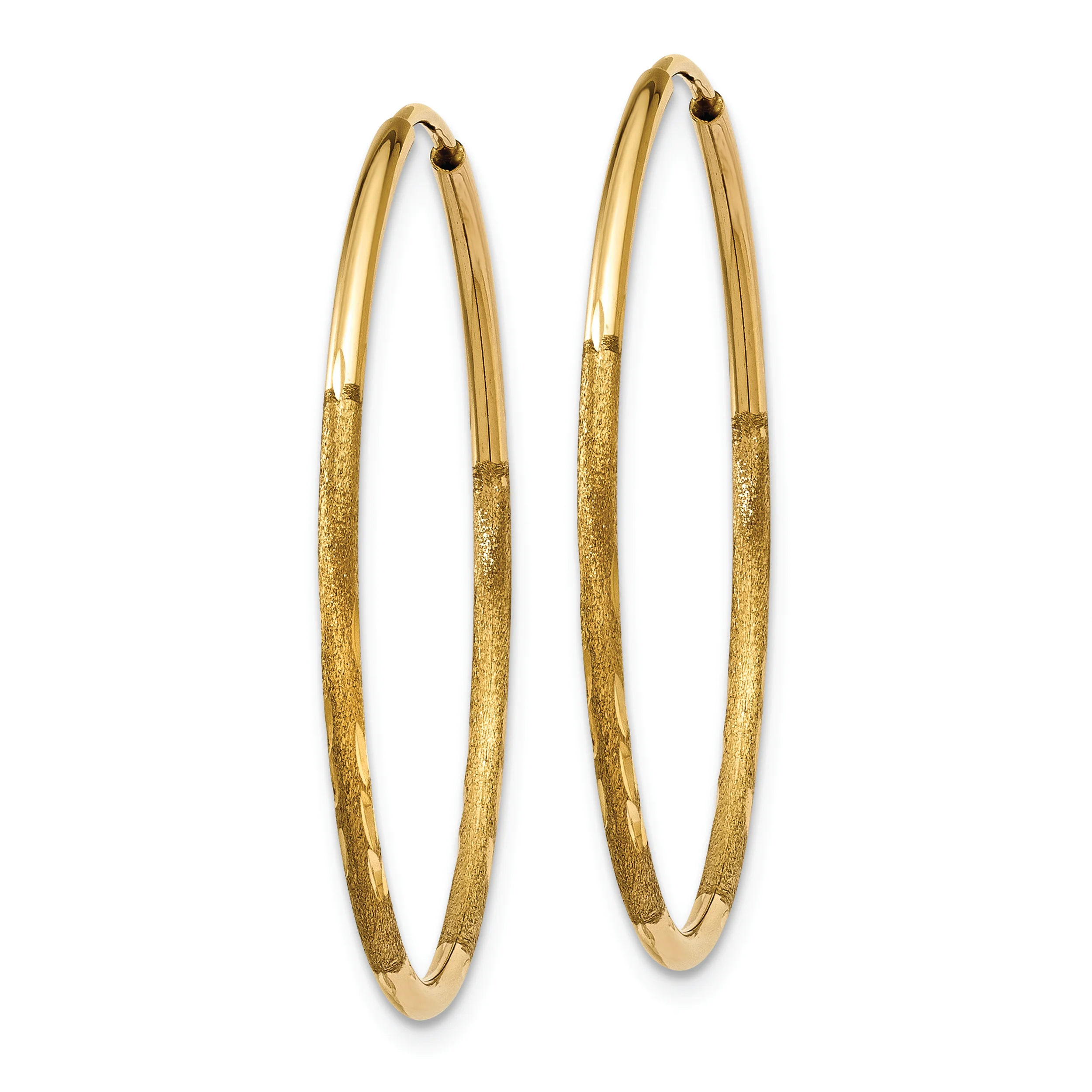 Arracada sin fin con Talla de Diamante en Oro Amarillo de 14K - Image 2