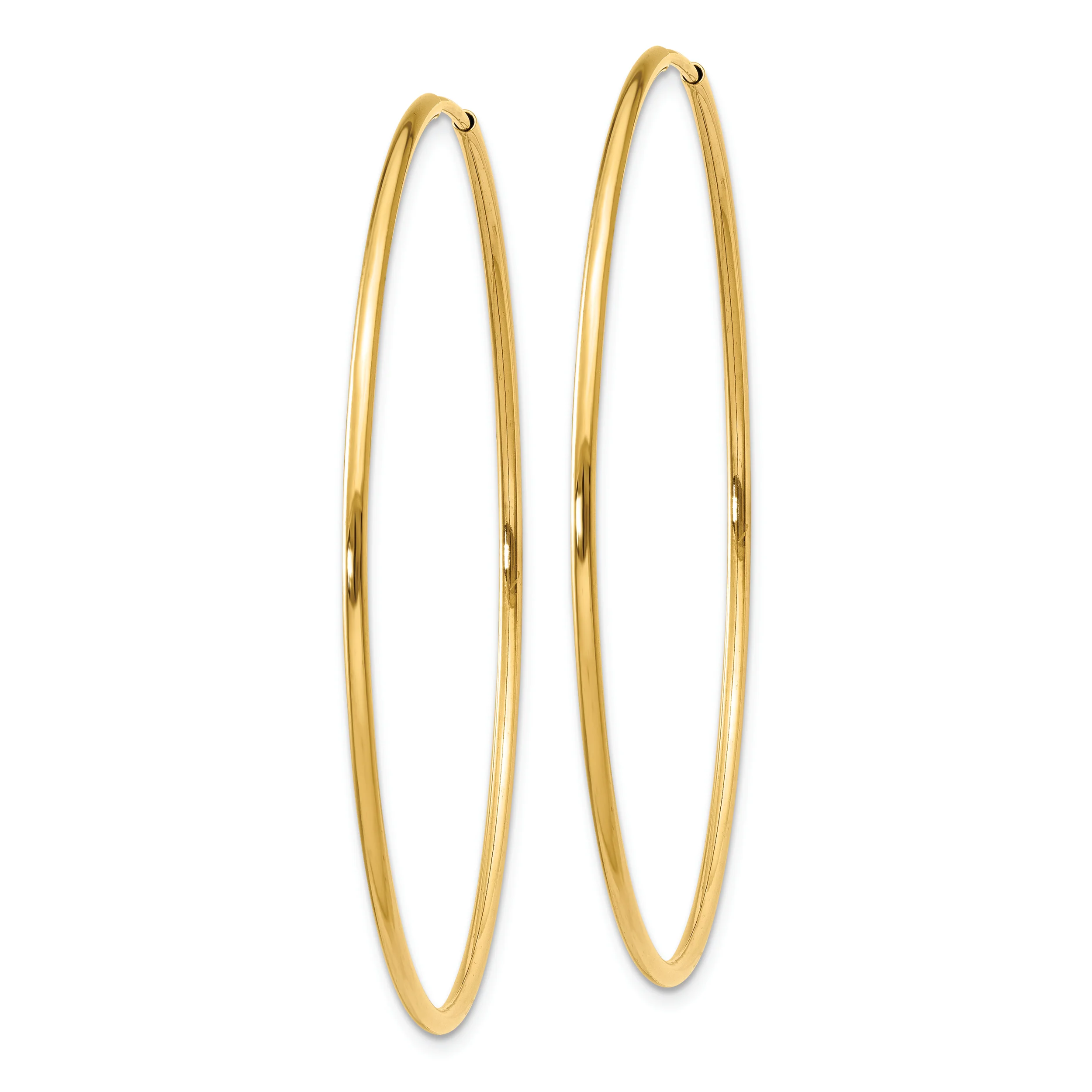 Arracada tipo Argolla sin fin en Oro Amarillo de 14K - Image 2