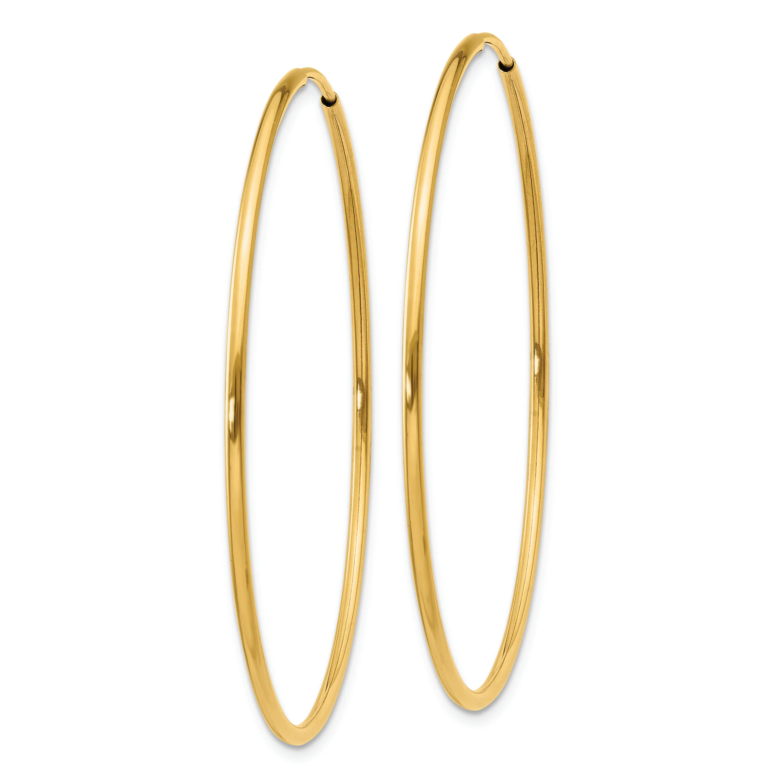 Arracada tipo Argolla sin fin en Oro Amarillo de 14K - Image 2