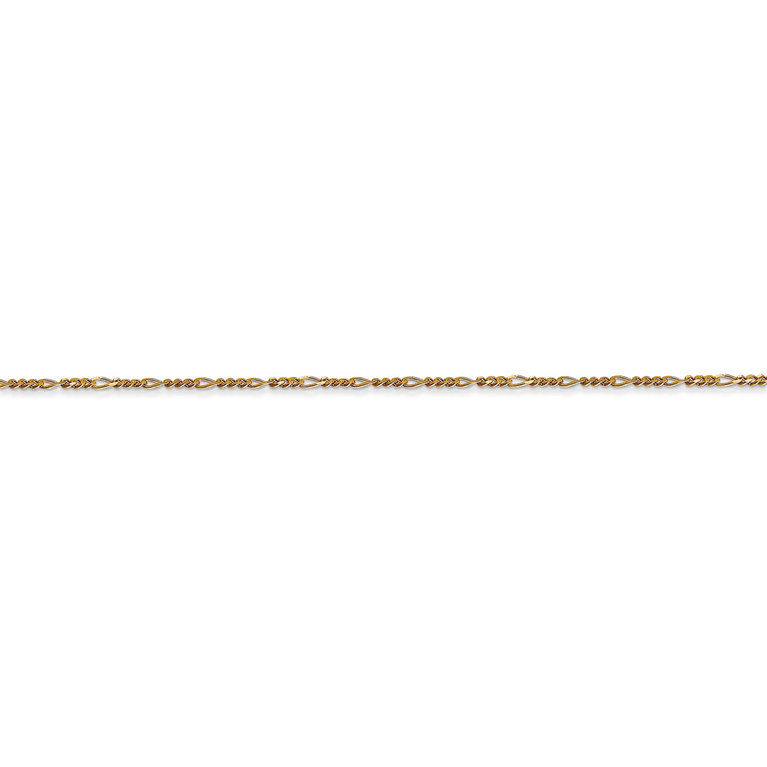 Cadena con Colgante Figaro Plana de 1.25 mm en Oro Amarillo de 14k - Image 2