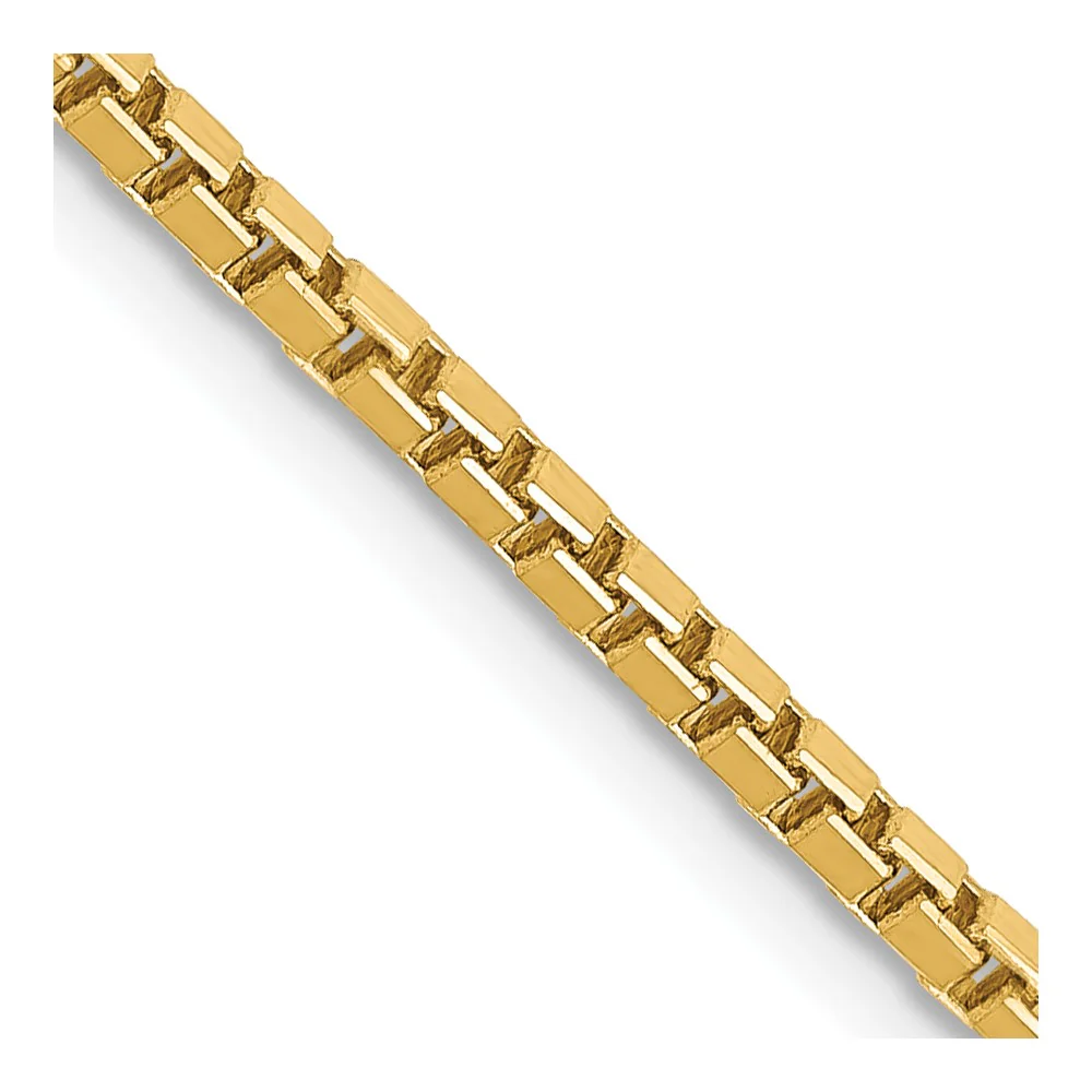 Cadena tipo caja de 14k y 1,9 mm