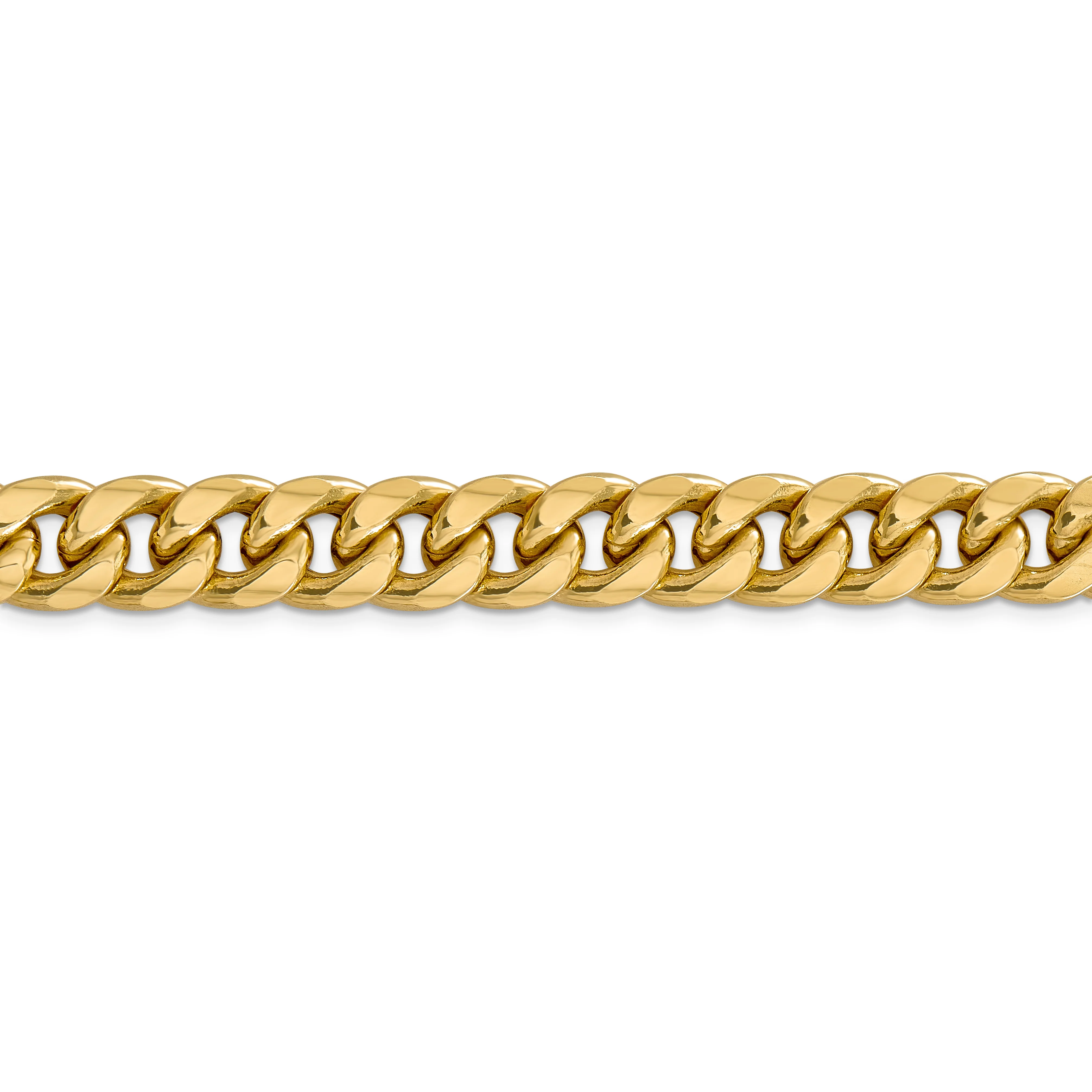 Cadena Cubana Miami Semisólida de 11 mm en Oro Amarillo de 14k - Image 2