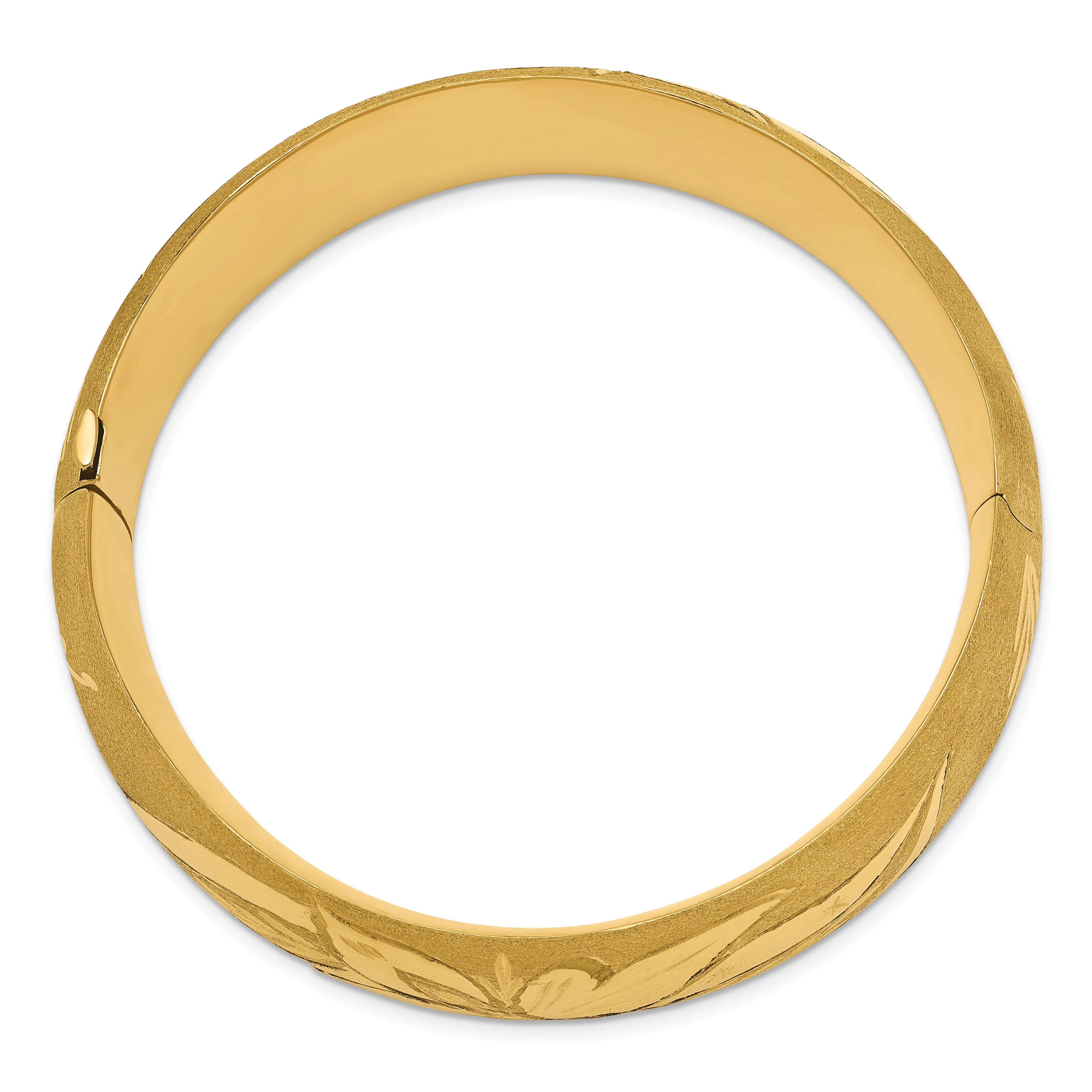Brazalete con Bisagras y Grabado Florentino Extragrande de 13/16 en Oro de 14k - Image 2