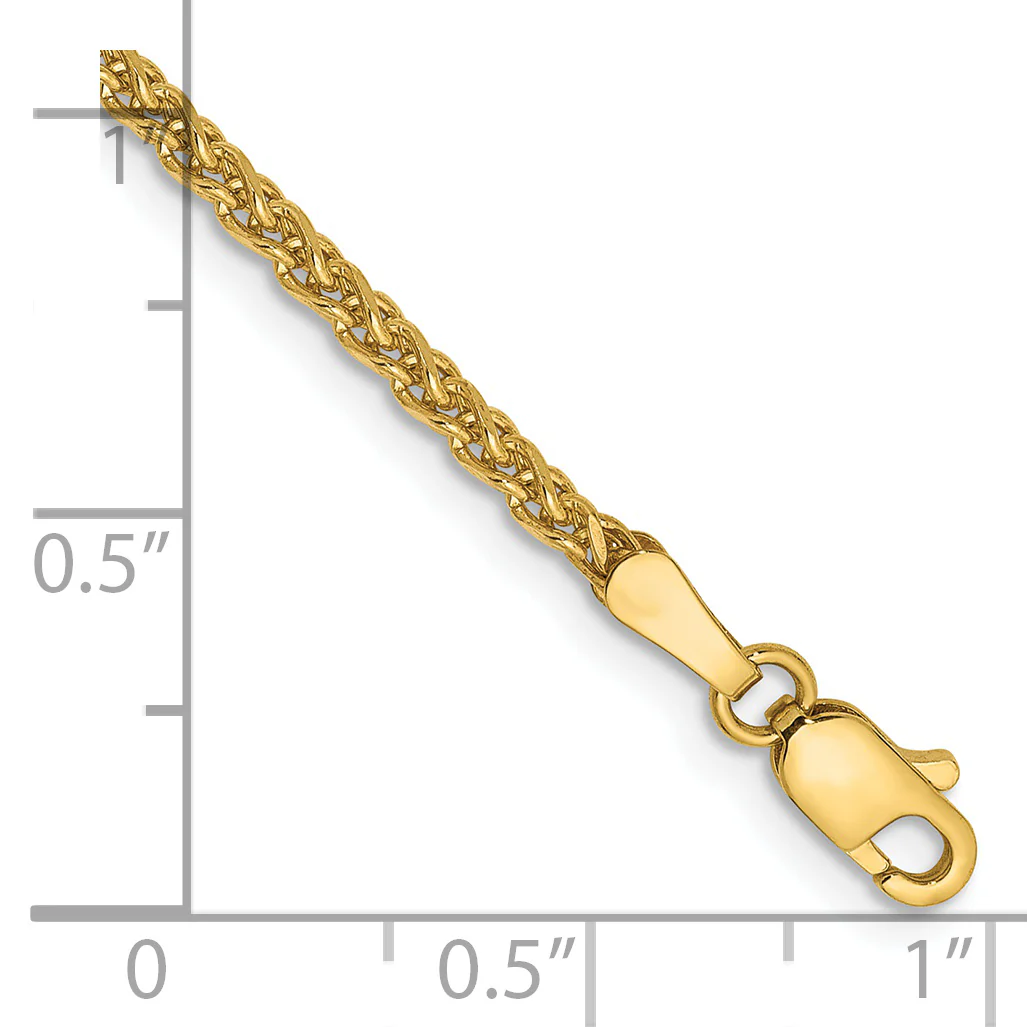 Pulsera de 7 pulgadas con Pulsera Spiga Corte Diamante y Cierre de Langosta en Oro de 14k - Image 2