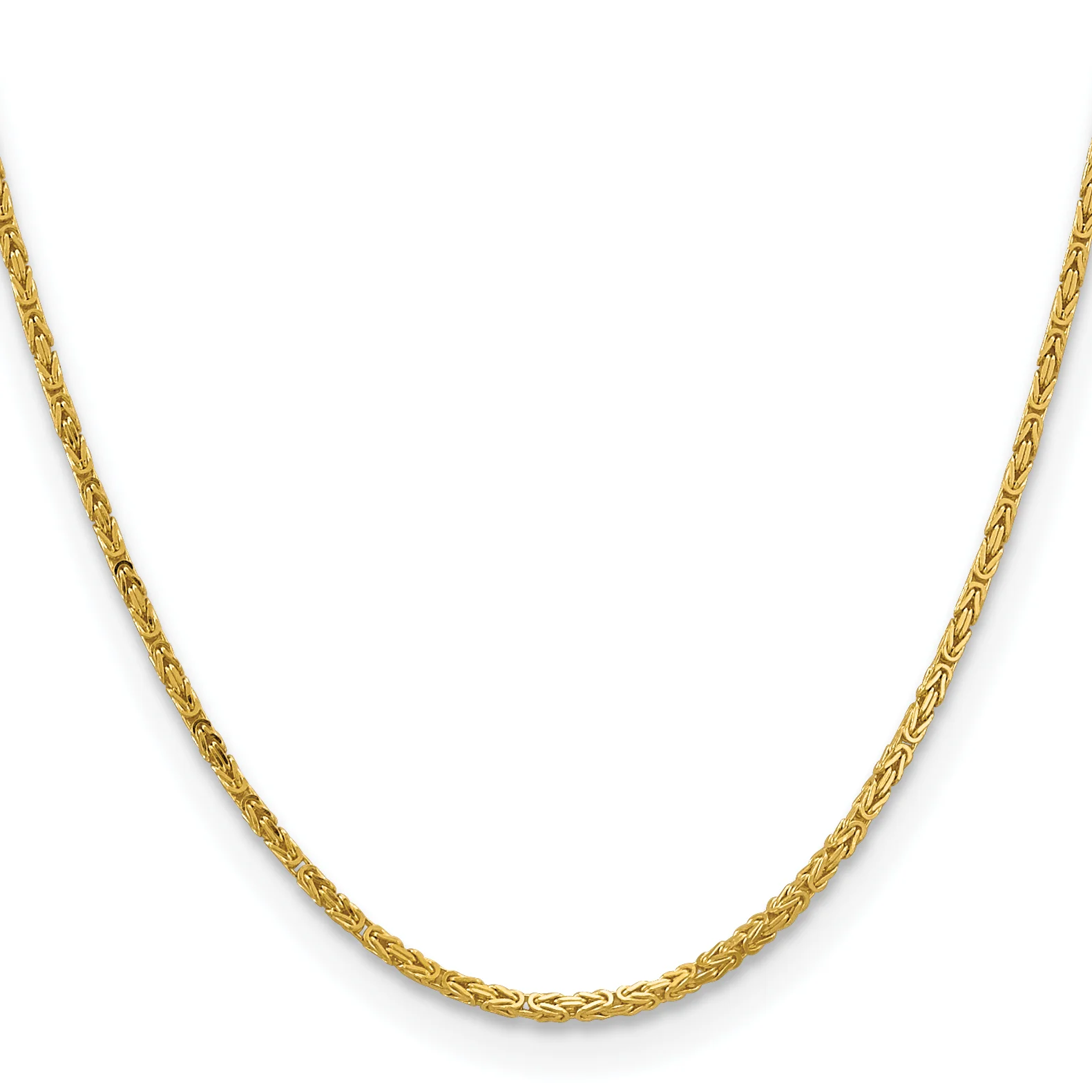 Cadena Bizantina de 2mm en Oro Amarillo de 14k - Image 2