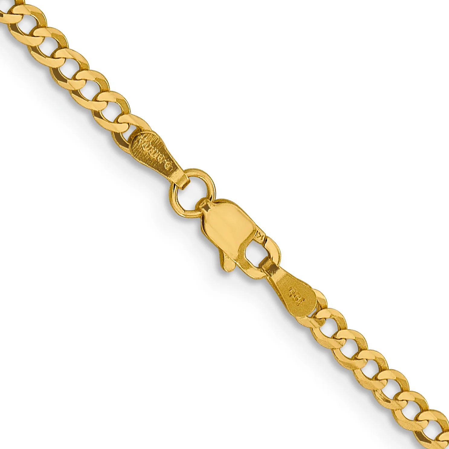 Cadena Cubana Plana Liviana de 3.1 mm en Oro Amarillo de 14k - Image 3