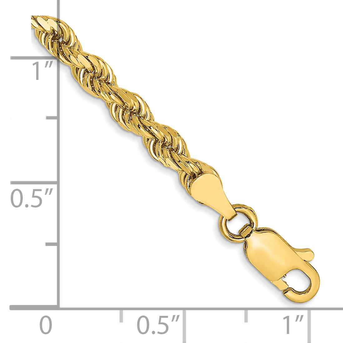 Pulsera de cuerda D/C semisólida de 14k y 3,5 mm - Image 2