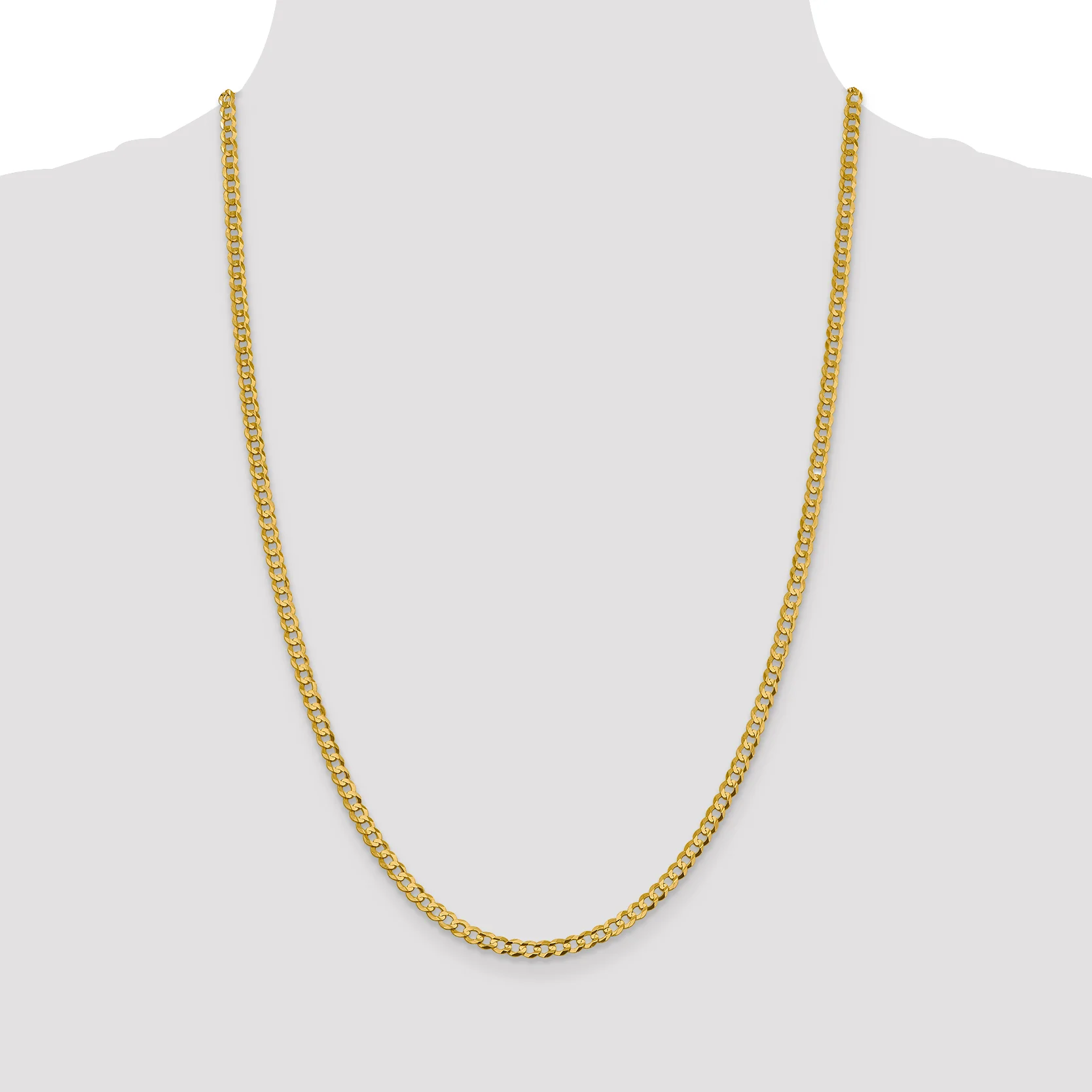 Cadena Cubana Plana Liviana de 3.7 mm en Oro Amarillo de 14k - Image 2