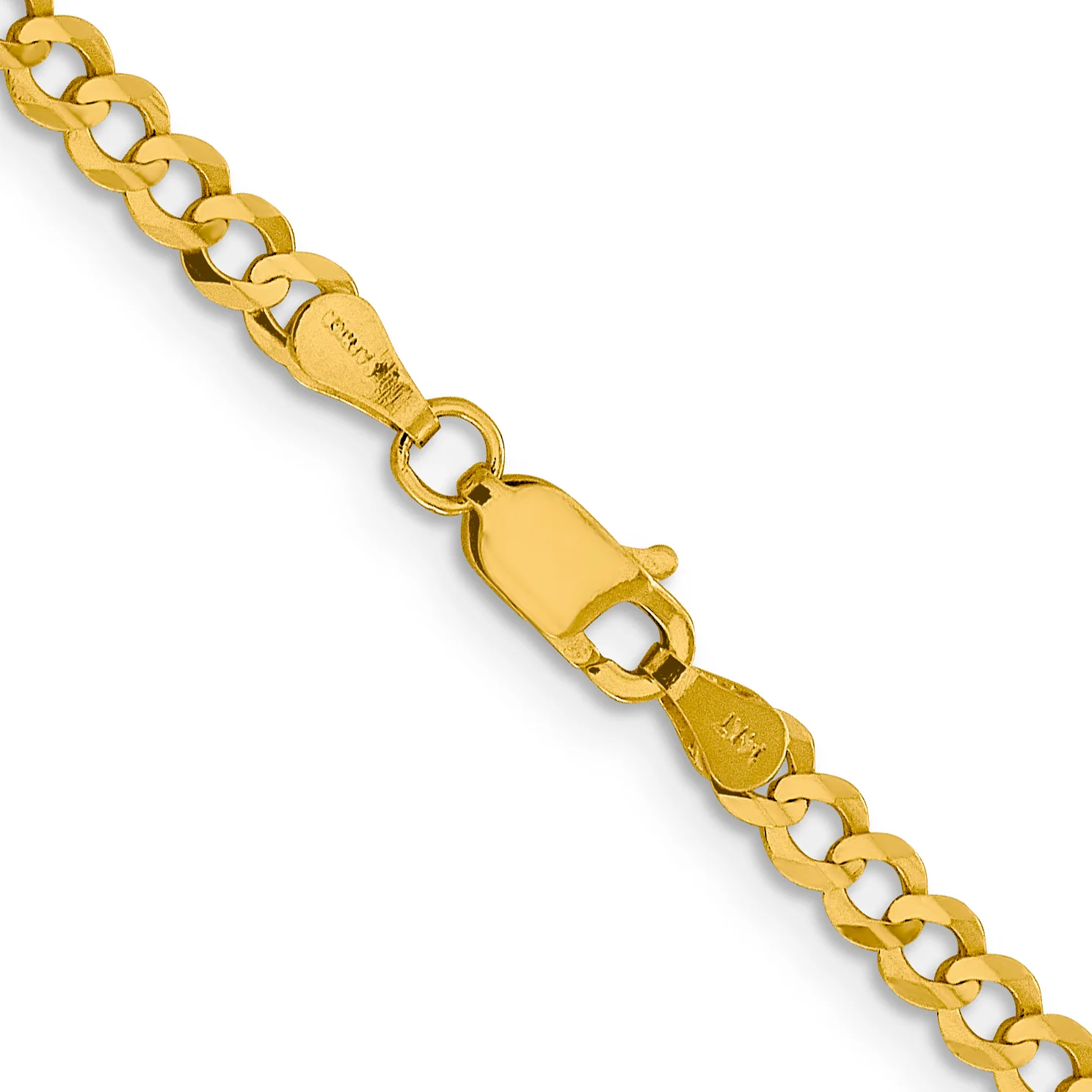 Cadena Cubana Plana Liviana de 3.7 mm en Oro Amarillo de 14k - Image 3