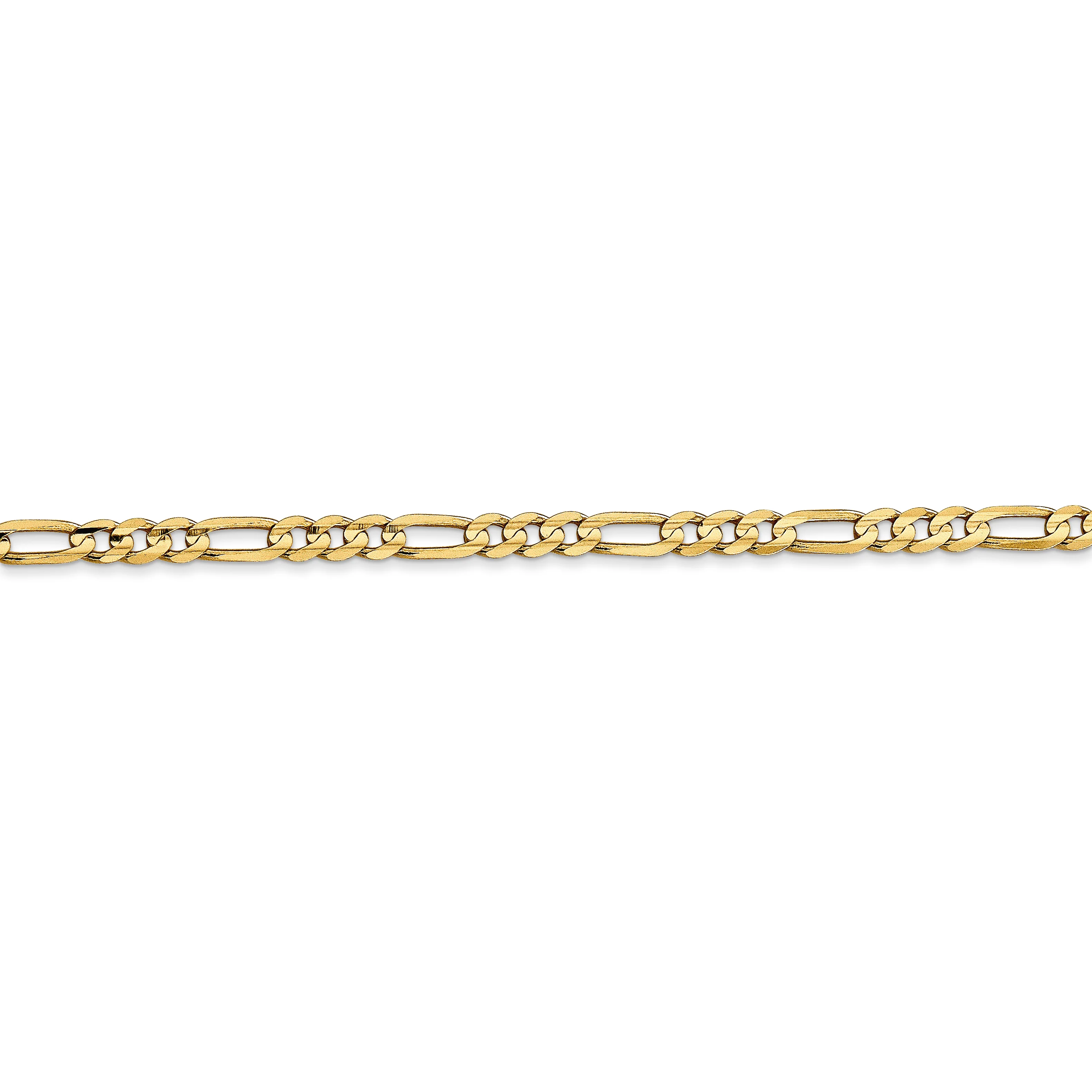 Cadena Figaro abierta cóncava de 14k y 3 mm - Image 2