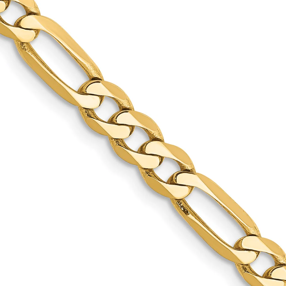 Cadena Figaro plana de 14k y 4,75 mm