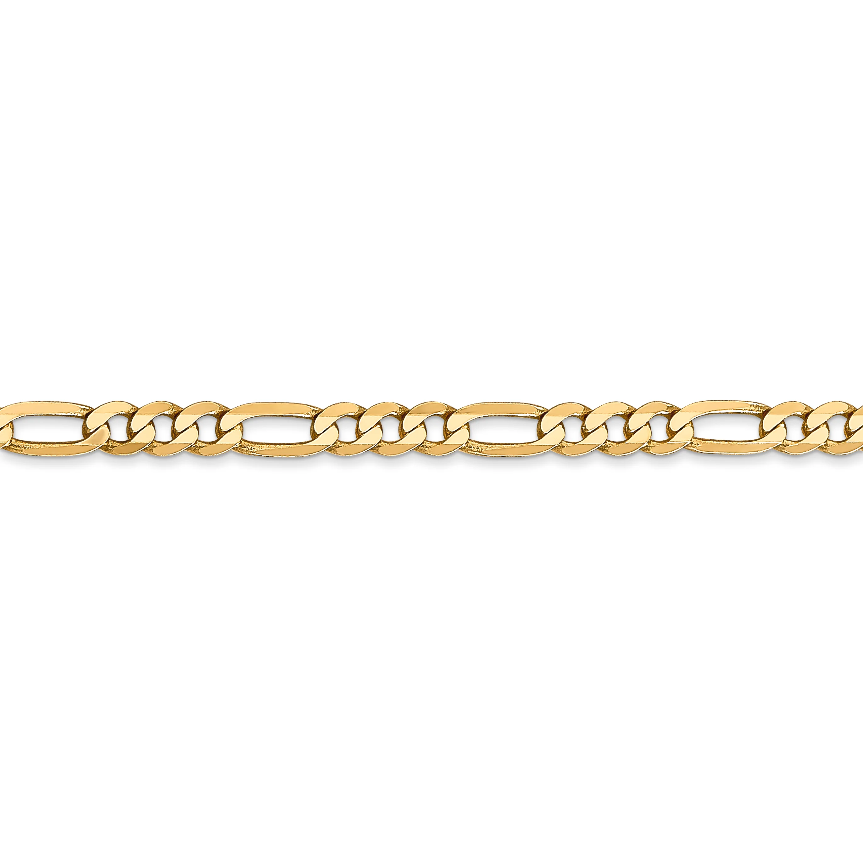 Cadena Figaro plana de 14k y 4 mm - Image 2