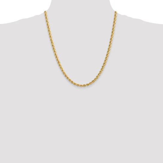 Cadena de Cuerda Regular de 14K, 22 Pulgadas, 5 mm con Broche Tipo Langosta - Image 6