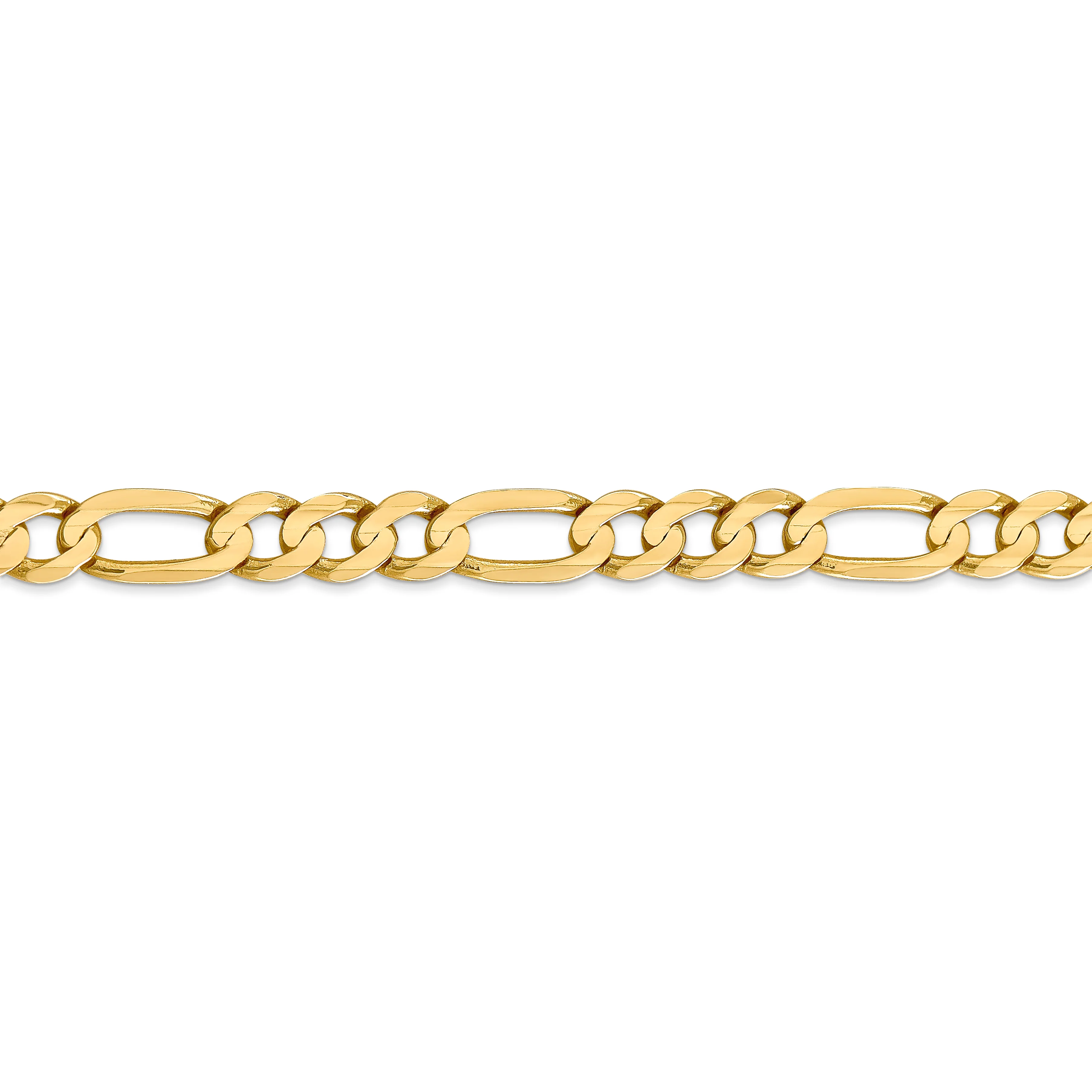 Cadena Figaro abierta cóncava de 14k y 6,75 mm - Image 2