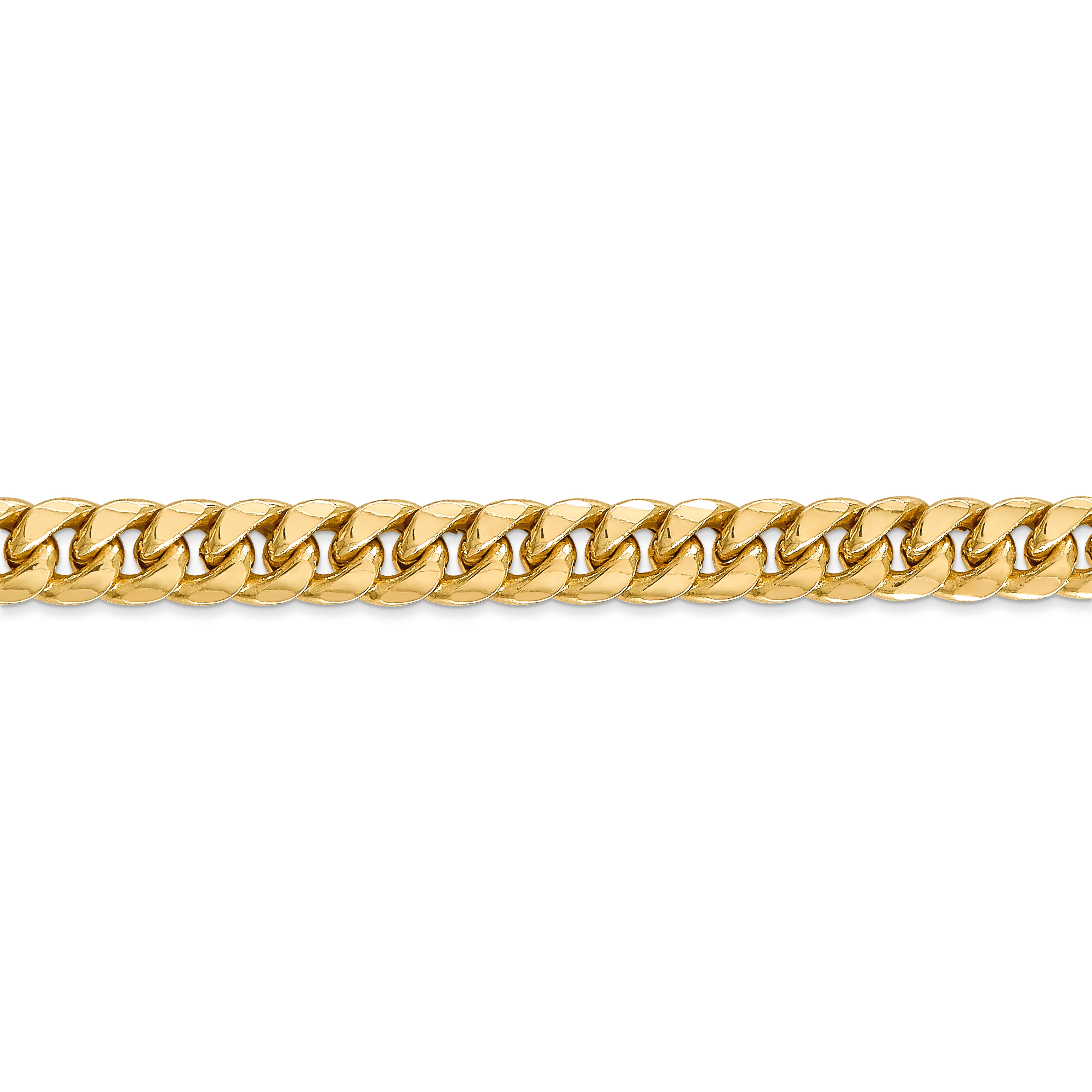 Cadena Cubana Miami Semisólida de 6.75 mm en Oro Amarillo de 14k - Image 2