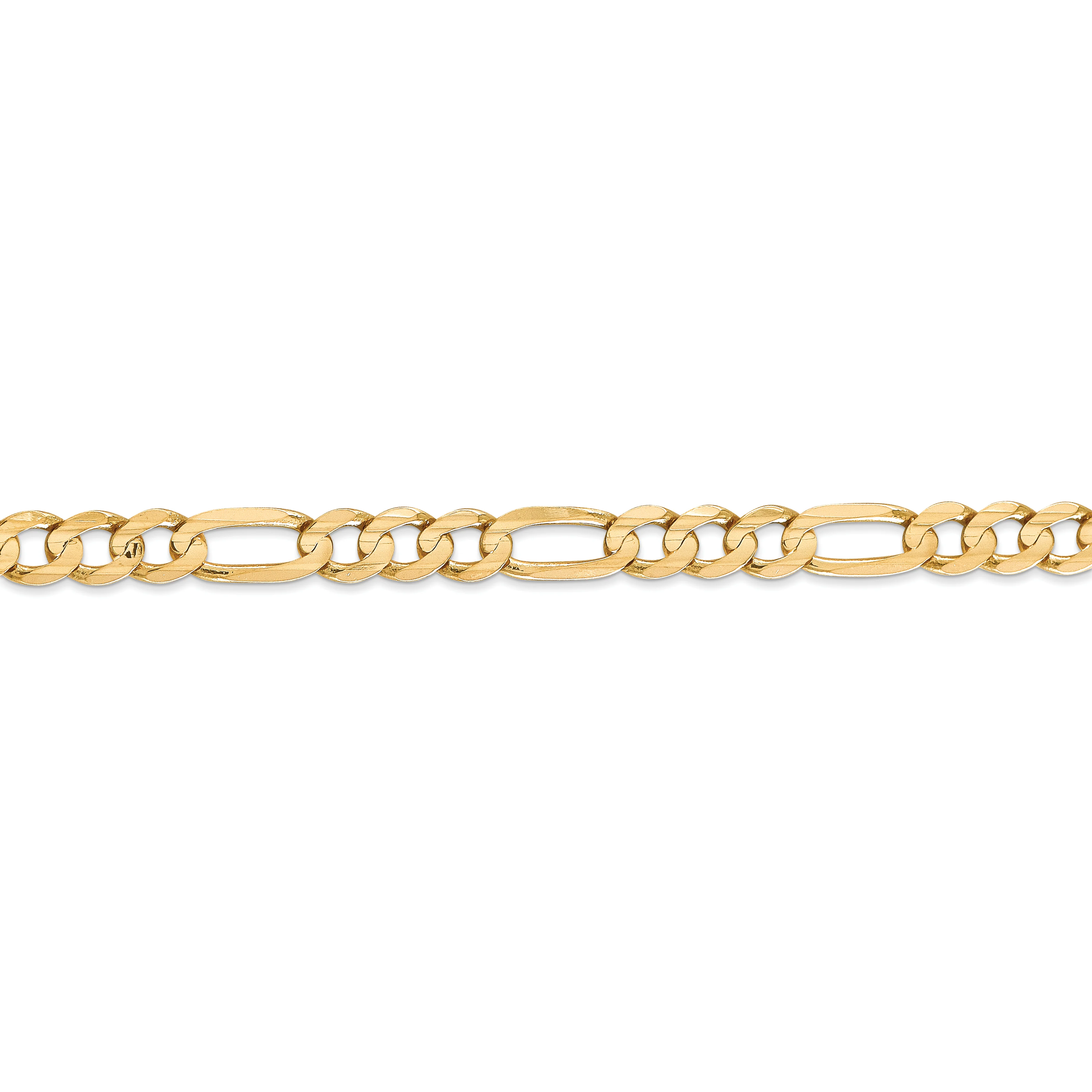Cadena Figaro abierta cóncava de 14k y 6 mm - Image 2