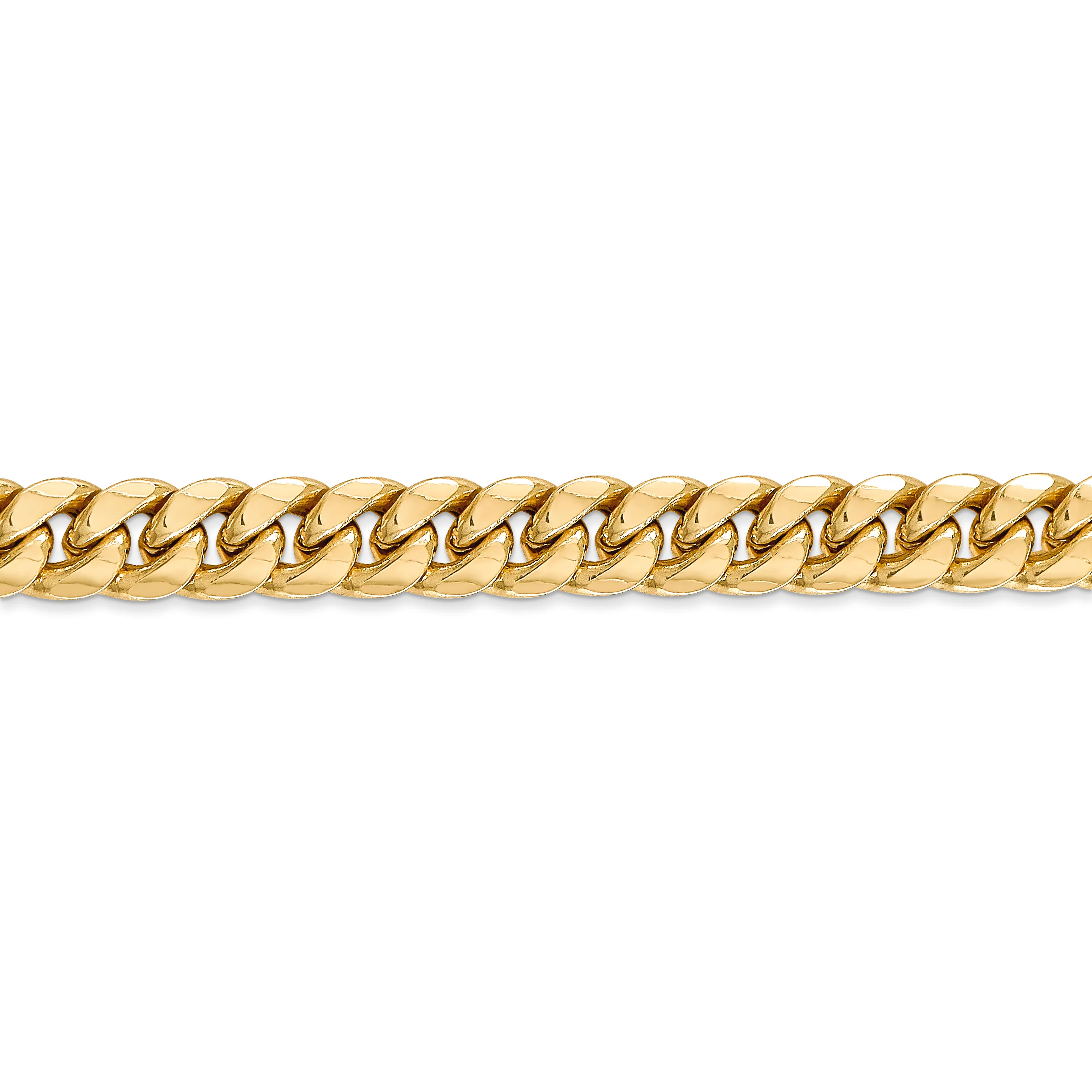 Cadena Cubana Miami Semisólida de 7.3 mm en Oro Amarillo de 14k - Image 2