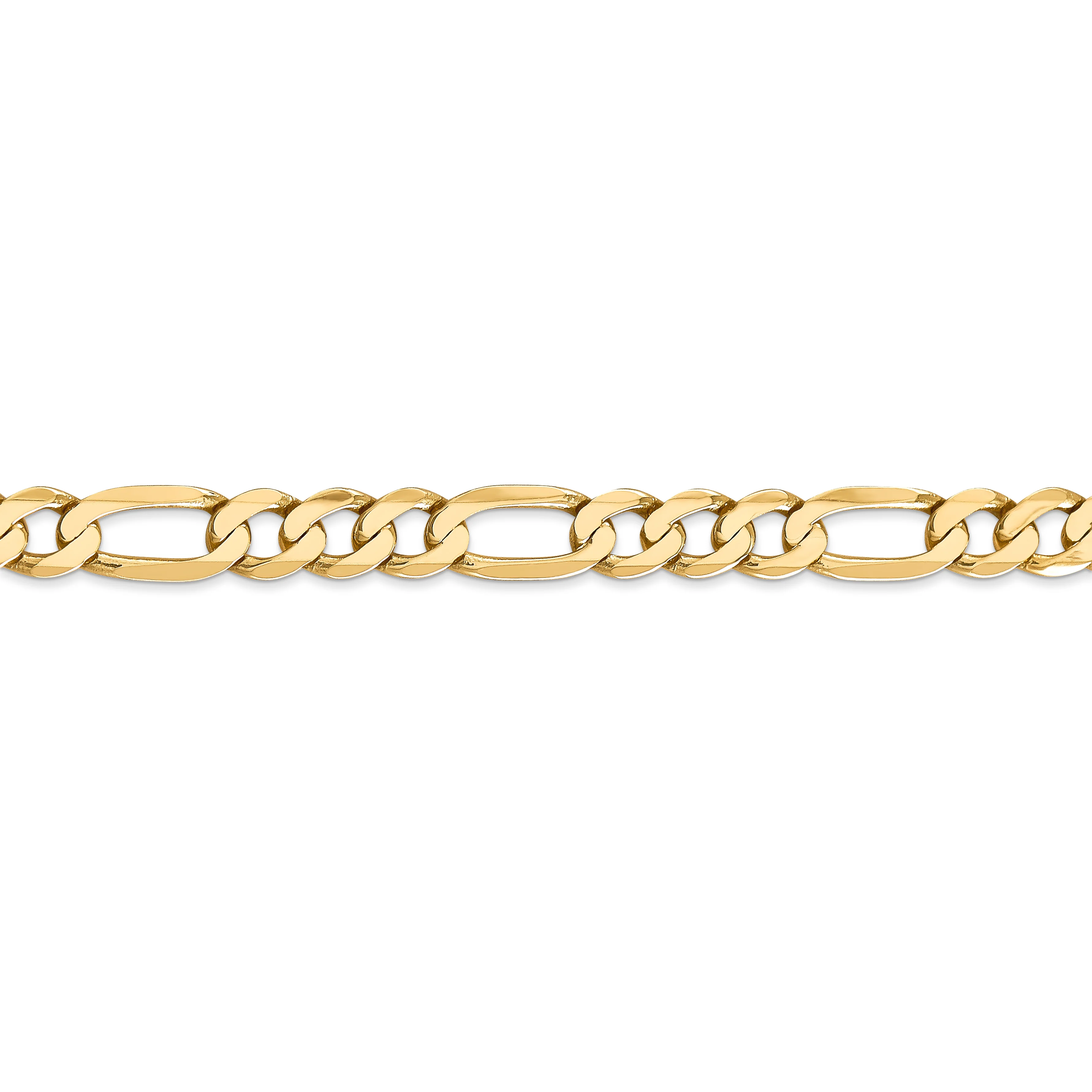 Cadena Figaro plana de 14k y 7 mm - Image 2