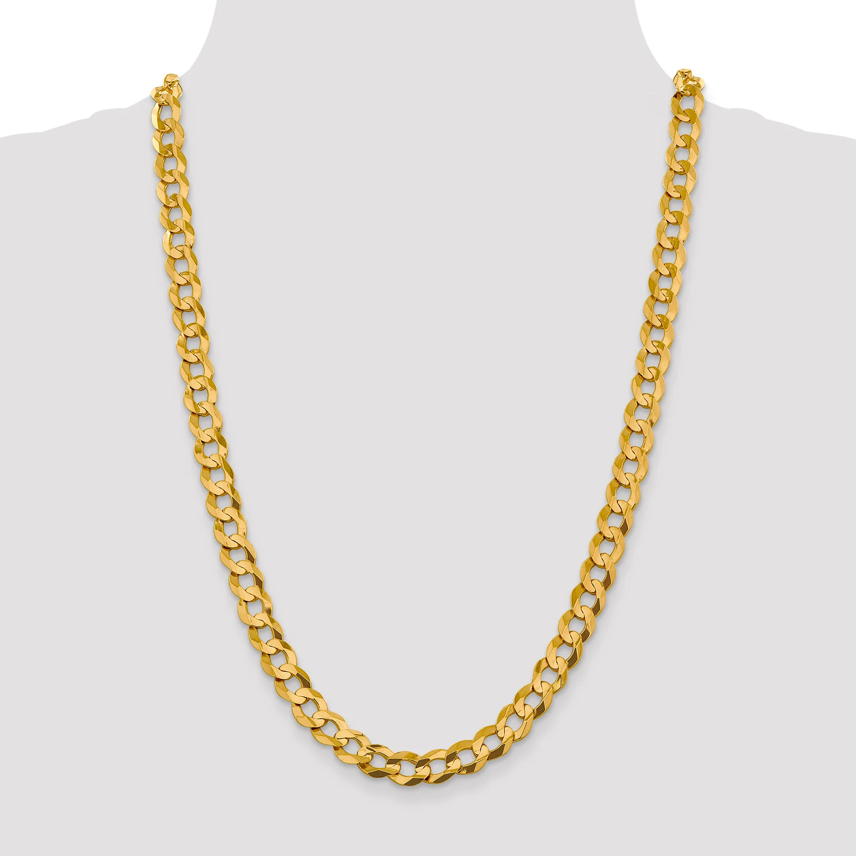 Cadena Cubana Plana Liviana de 9.4 mm en Oro Amarillo de 14k - Image 2