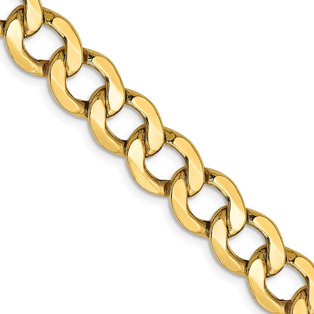Cadena de eslabones semisólida de 14k y 9 mm