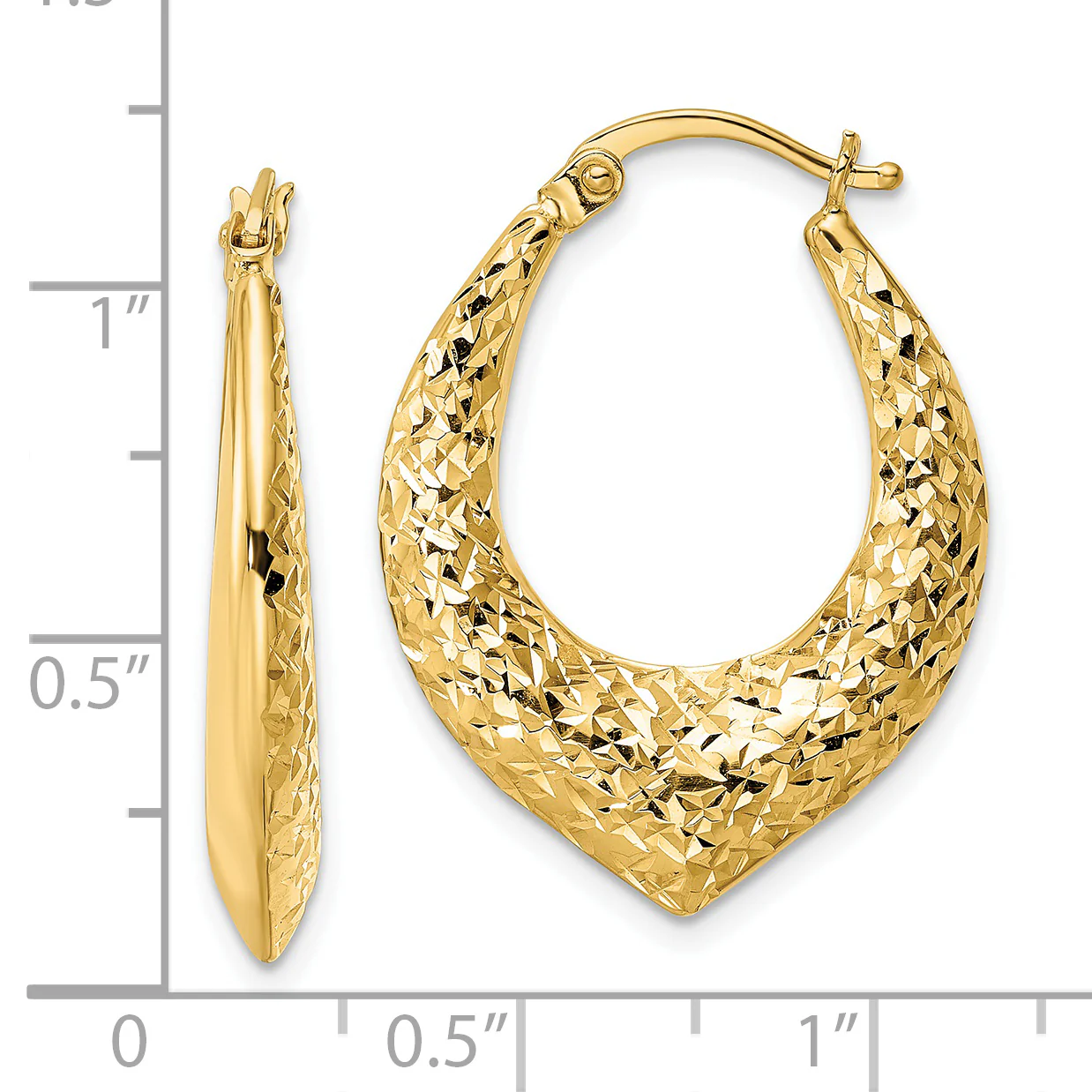 Pendiente de aro D/C de 14k - Image 3