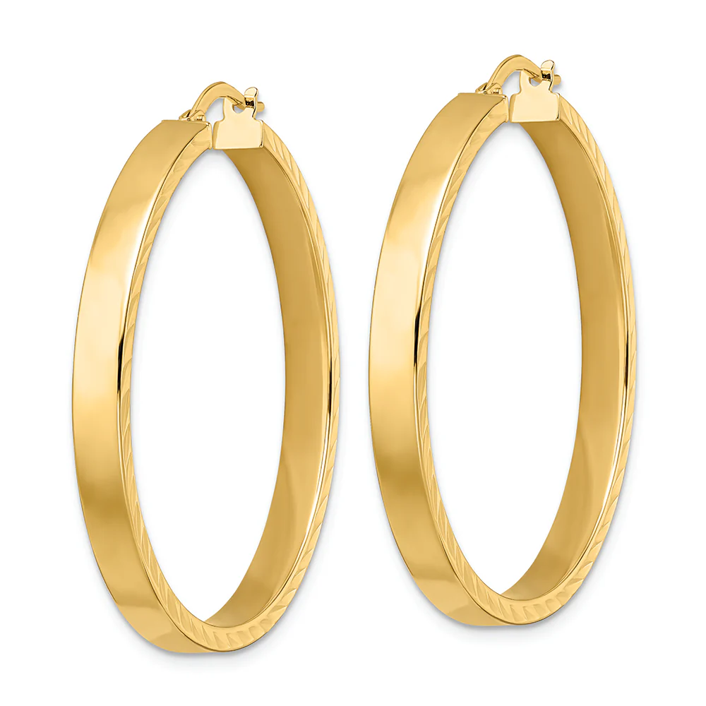 Pendientes de Aro Pulido en Oro Amarillo de 14K - Image 2