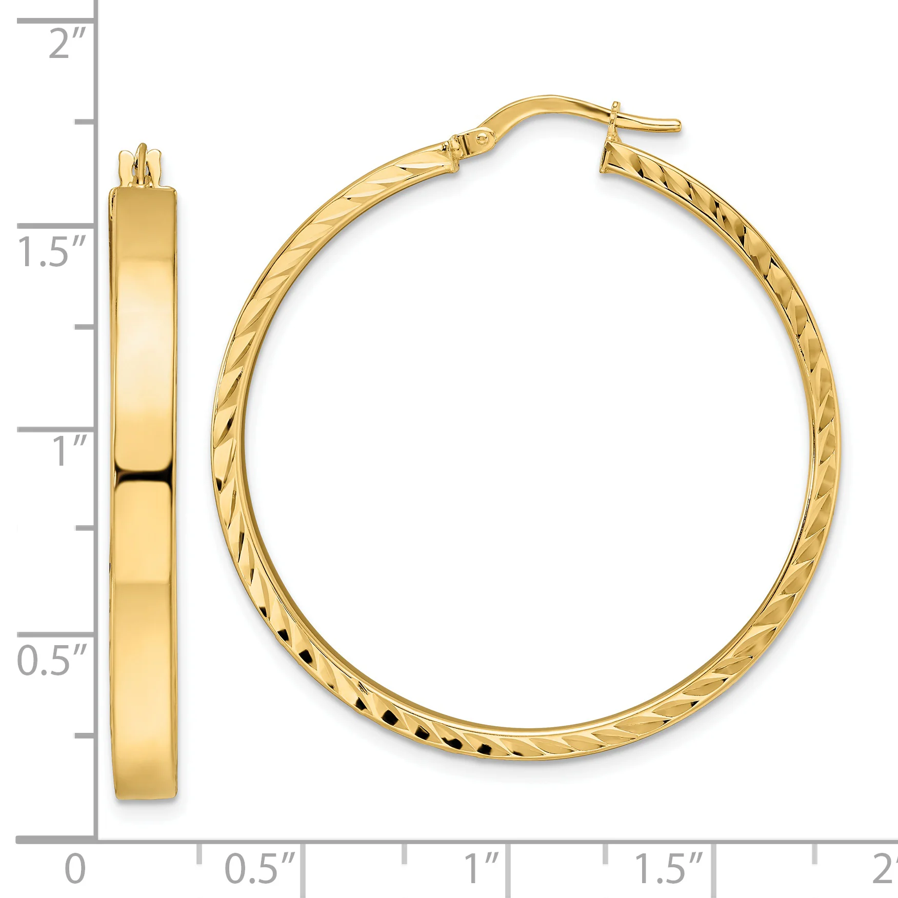 Pendientes de Aro Pulido en Oro Amarillo de 14K - Image 3