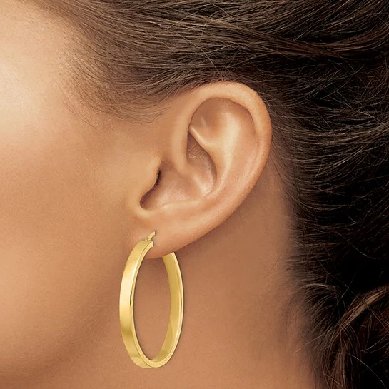 Pendientes de Aro Pulido en Oro Amarillo de 14K - Image 4