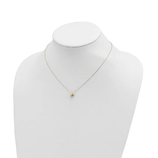 Collar de Estrella Inflada Pulida de 14k - 16.5 pulgadas - Image 4