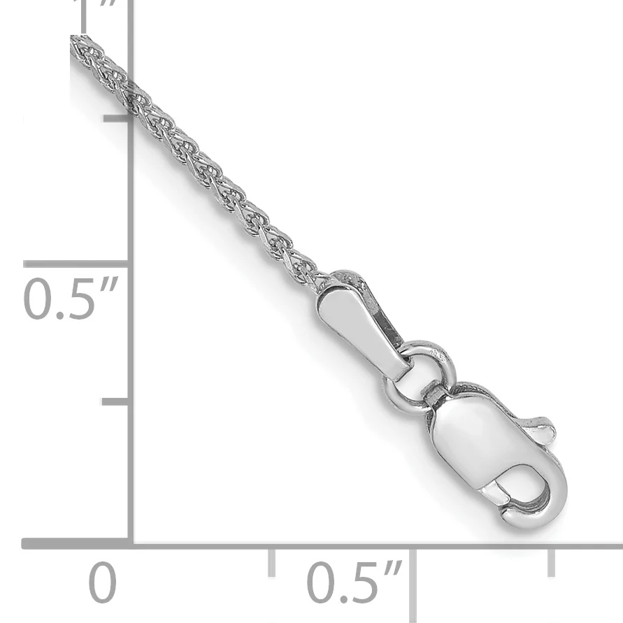 Pulsera 14K Oro Blanco 7 pulgadas 1.25mm Spiga Cortado a Diamante con Cierre de Langosta - Image 2