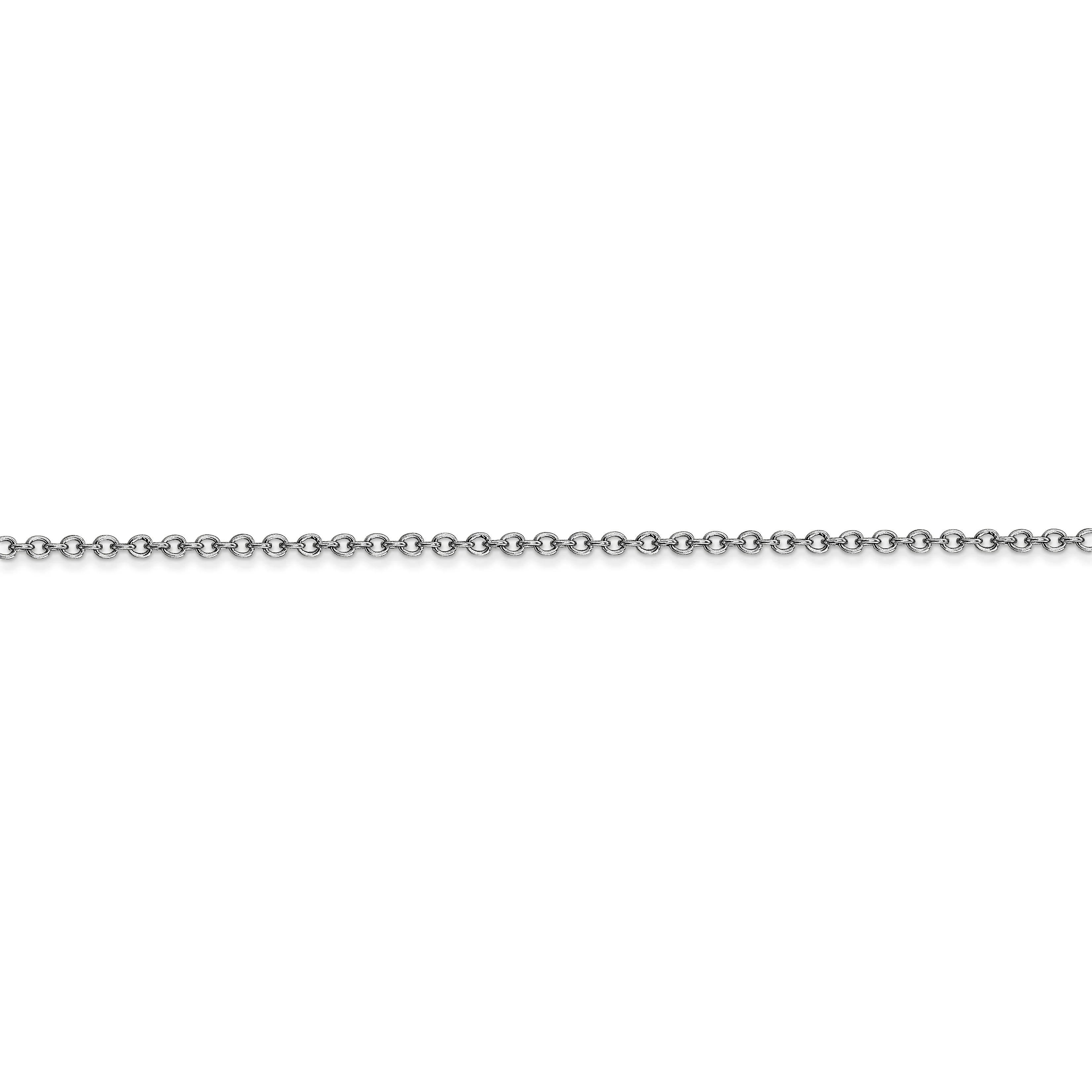 Cadena portacables de eslabones anchos abiertos redondos de 14k WG de 1,4 mm - Image 2