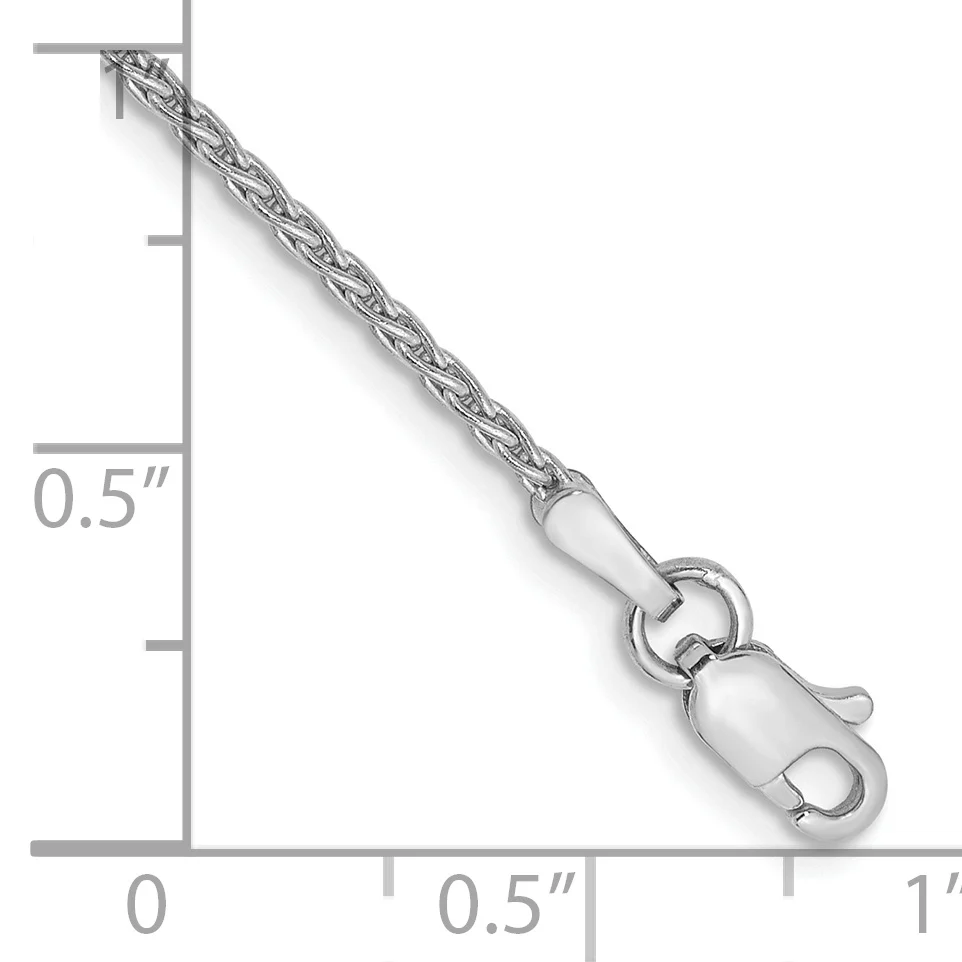 Pulsera de trigo parisina de 14 k WG de 1,5 mm - Image 2