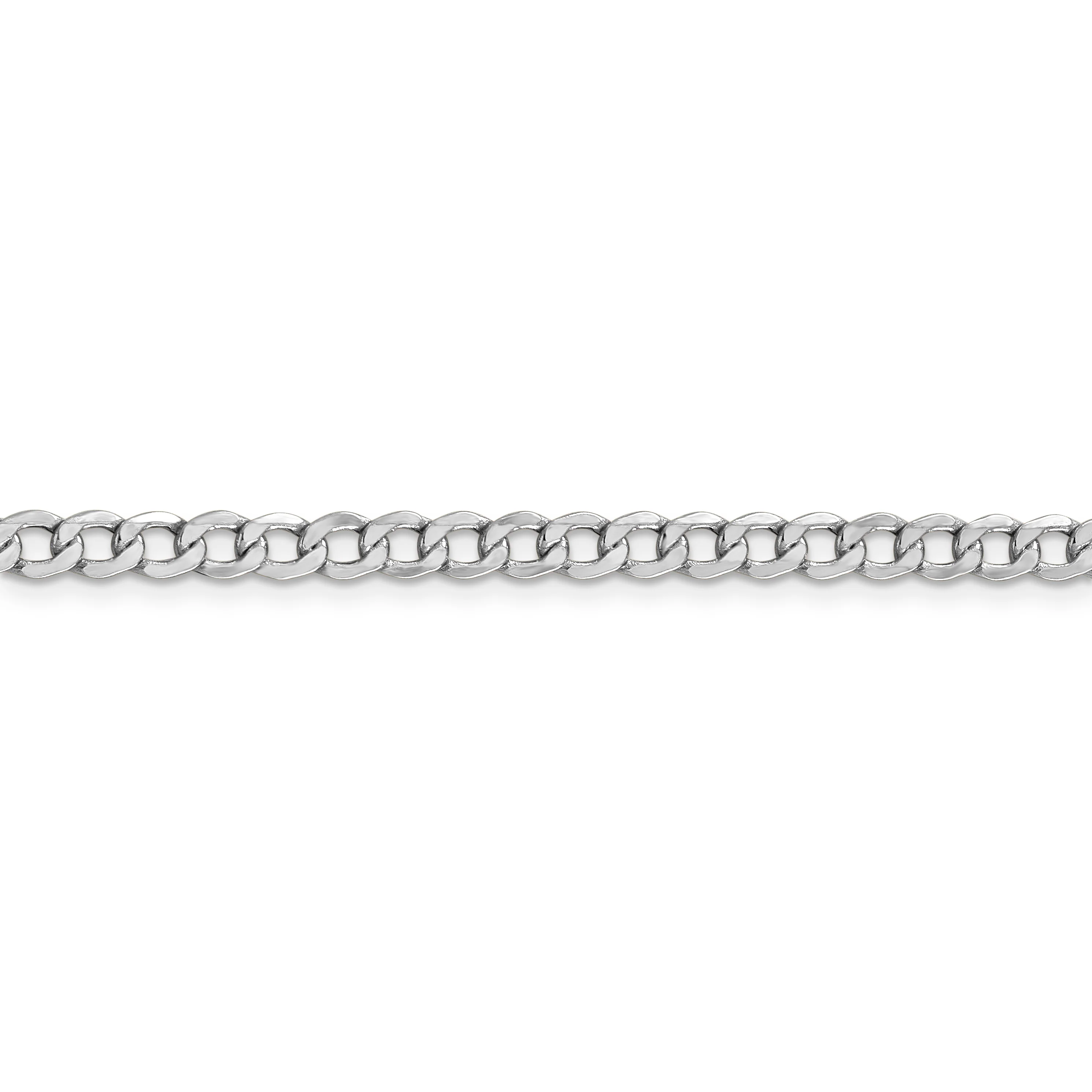 Cadena de eslabones semisólida de 14 k WG de 4,3 mm - Image 2