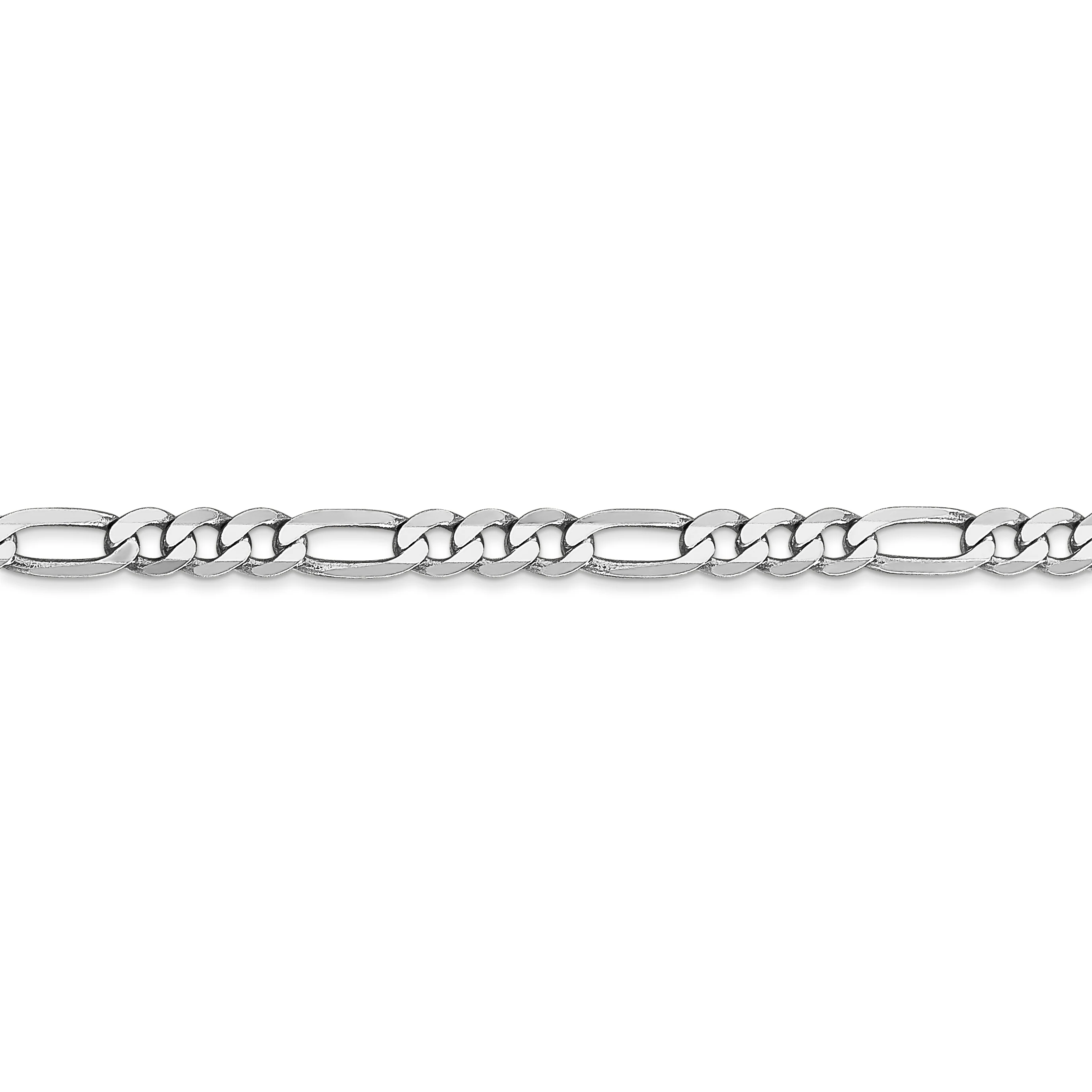 Cadena Figaro plana de 14k WG y 4mm - Image 2