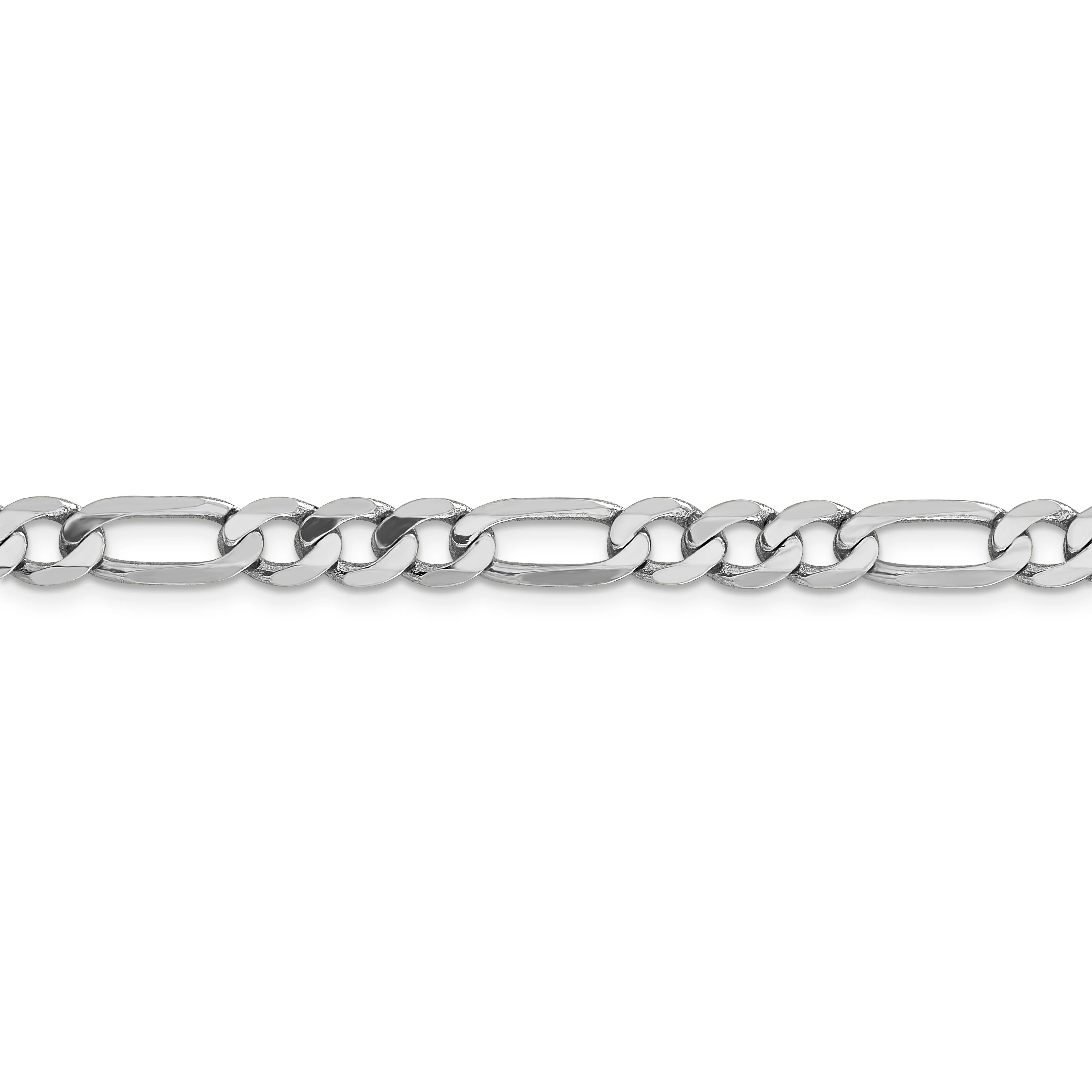 Cadena Figaro plana de 14k WG y 6mm - Image 2