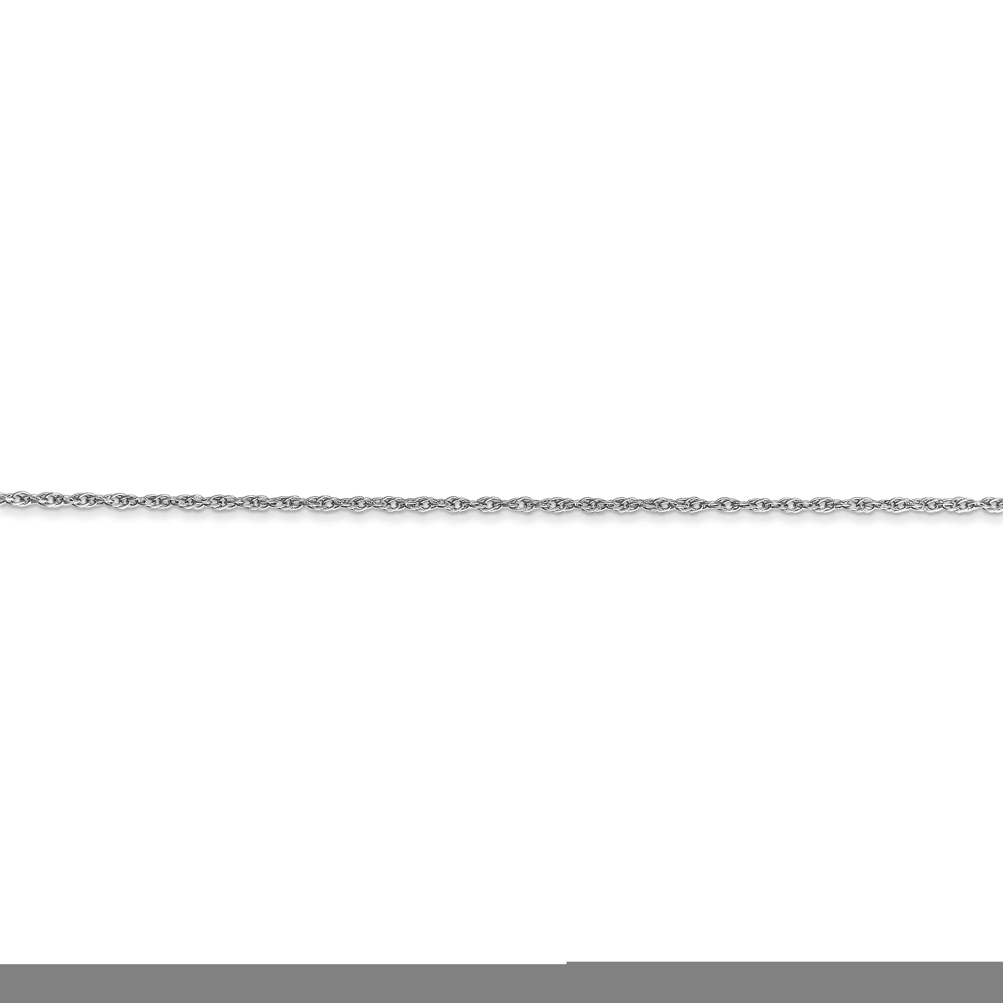 Cadena de cuerda para bebé ligera pulida de 14k WG, 0,8 mm - Image 2