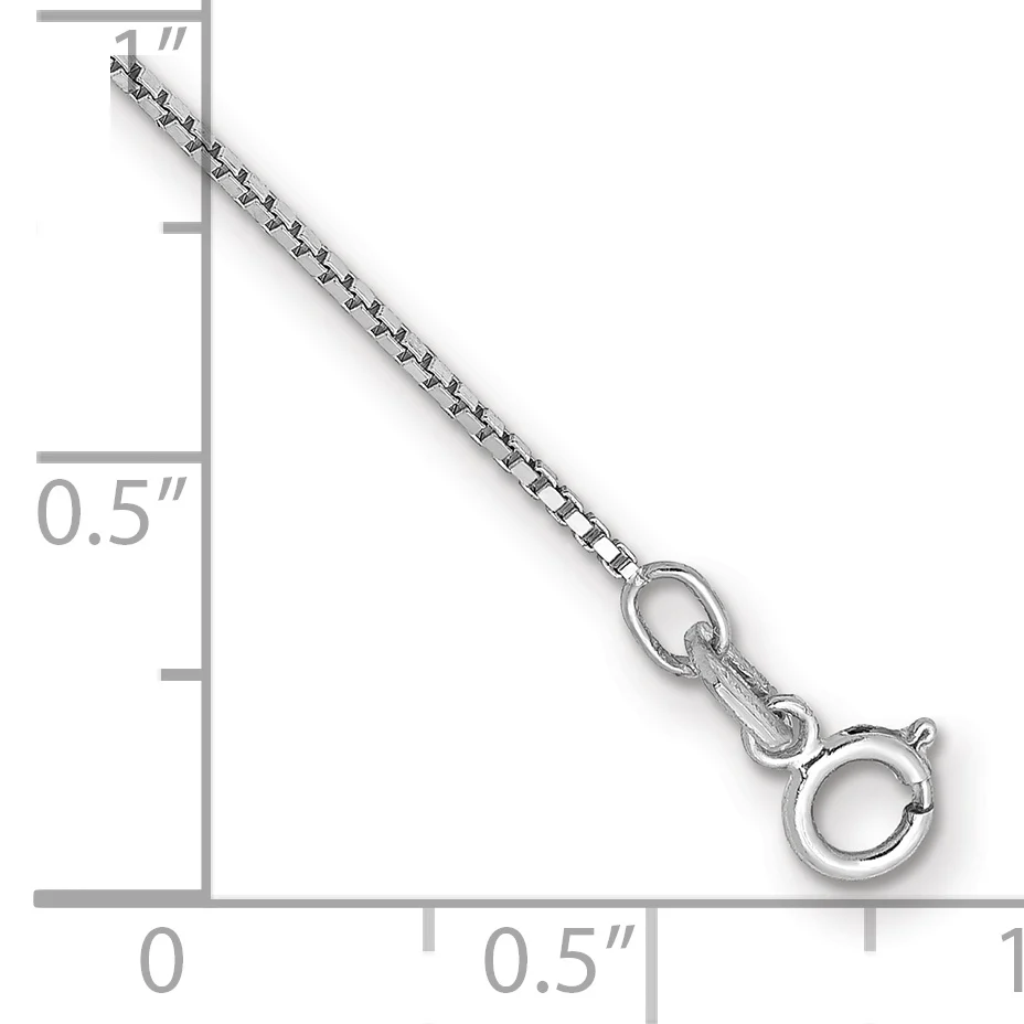 Pulsera tipo caja de 14k WG de 0,9 mm con cierre de anillo de resorte - Image 2