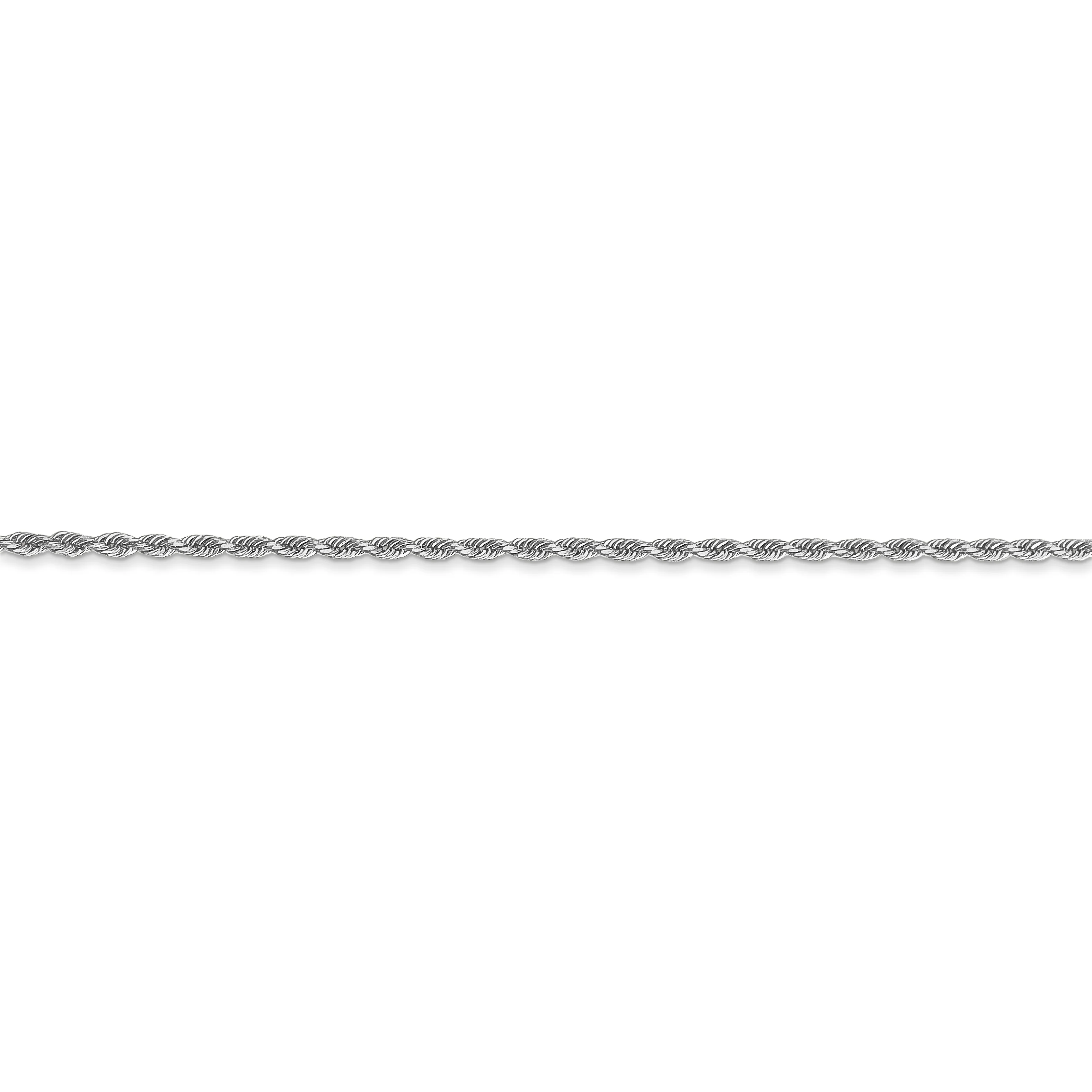 Cuerda D/C de 1,5 mm de oro blanco de 14 k con cadena con cierre de langosta - Image 2