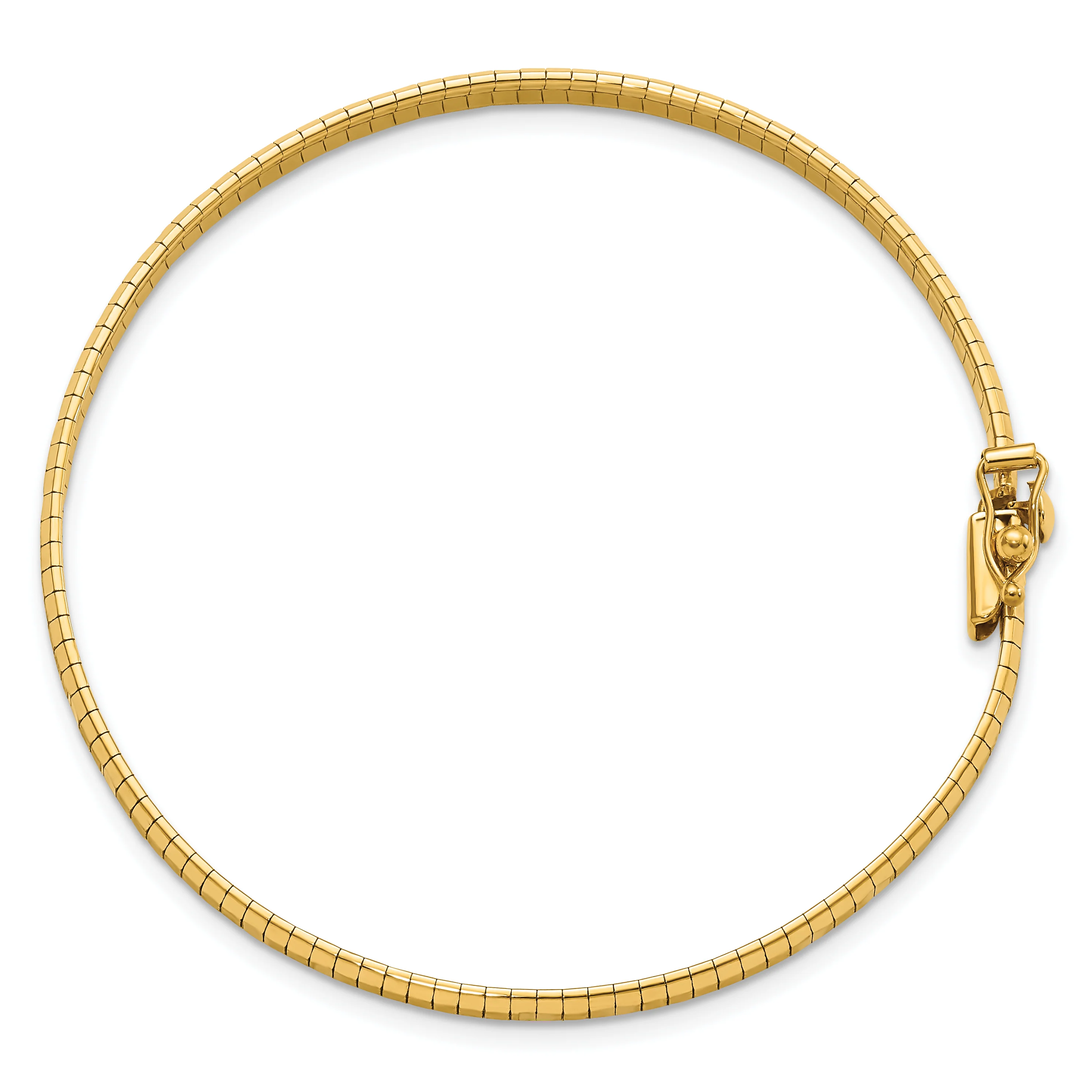 Brazalete Omega D/C Satinado y Pulido en Oro Amarillo de 14k - Image 2