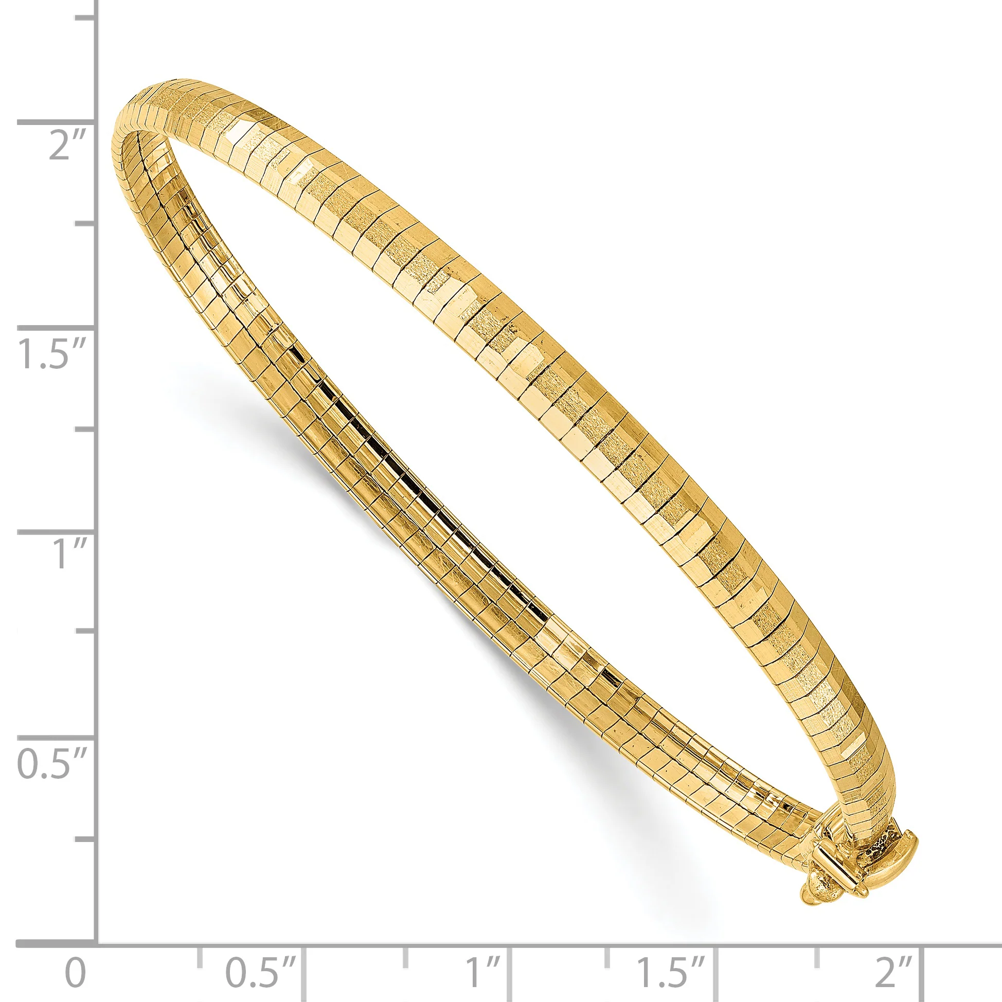 Brazalete Omega D/C Satinado y Pulido en Oro Amarillo de 14k - Image 3