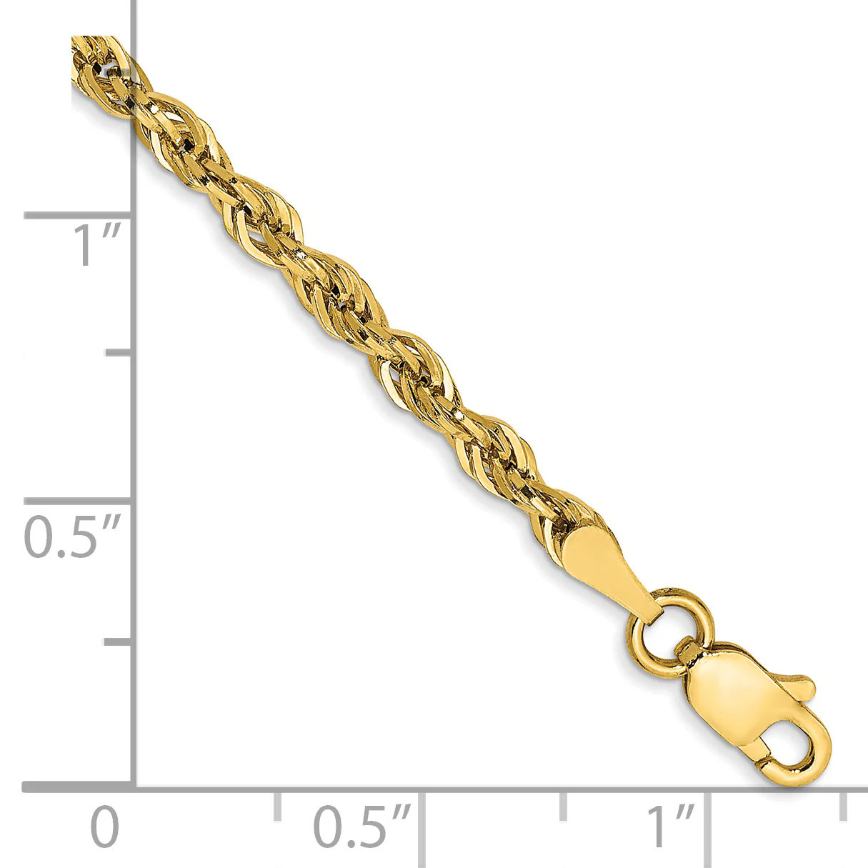 Pulsera de cuerda semisólida de 14ky y 2,8 mm - Image 2