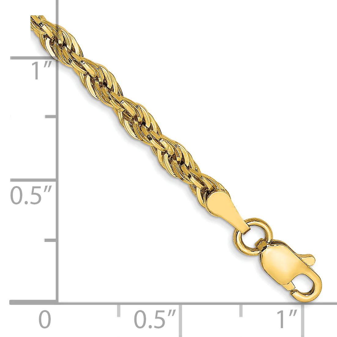 Pulsera de cuerda semisólida de 14ky y 3,0 mm - Image 2
