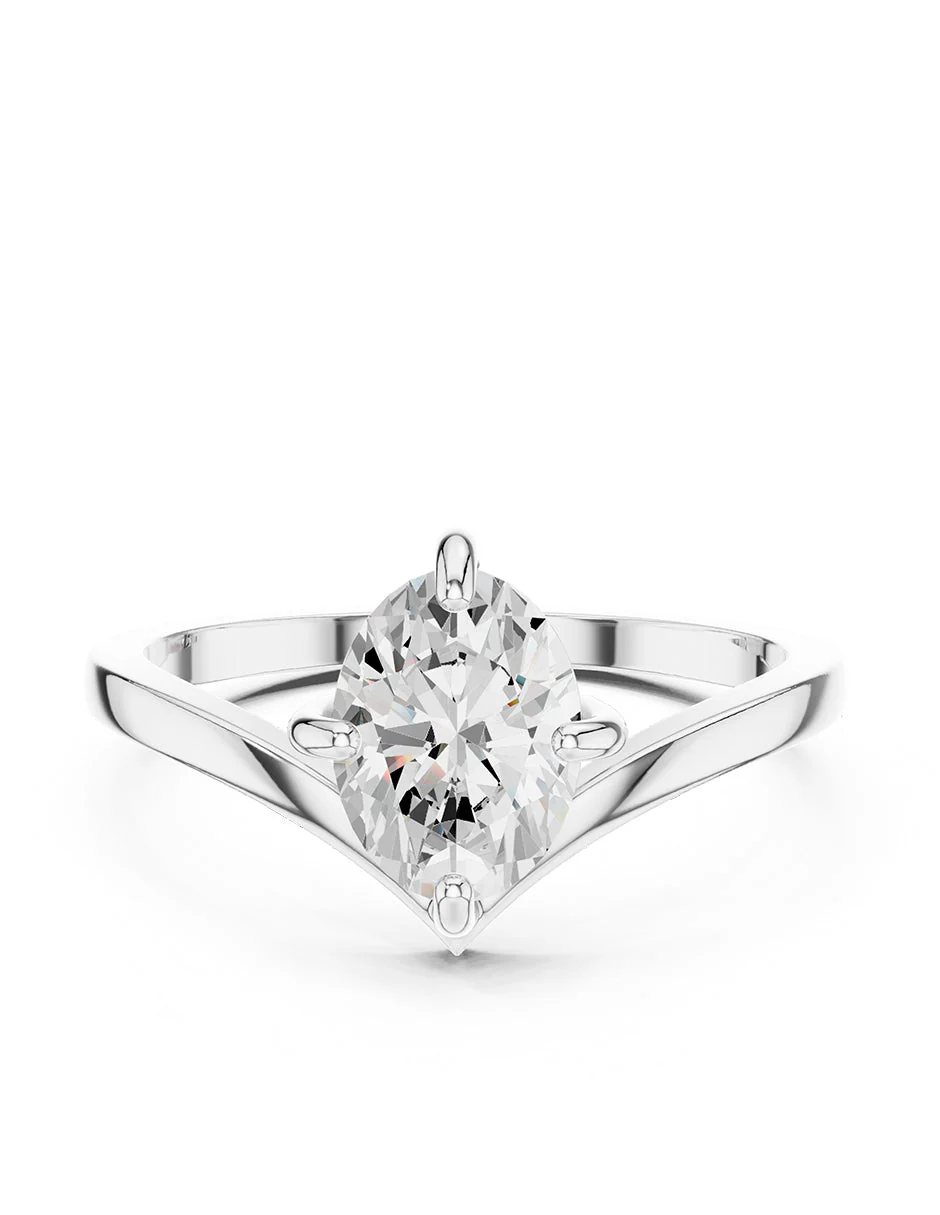 Anillo de compromiso - solitario - AMORE102-OV-LG